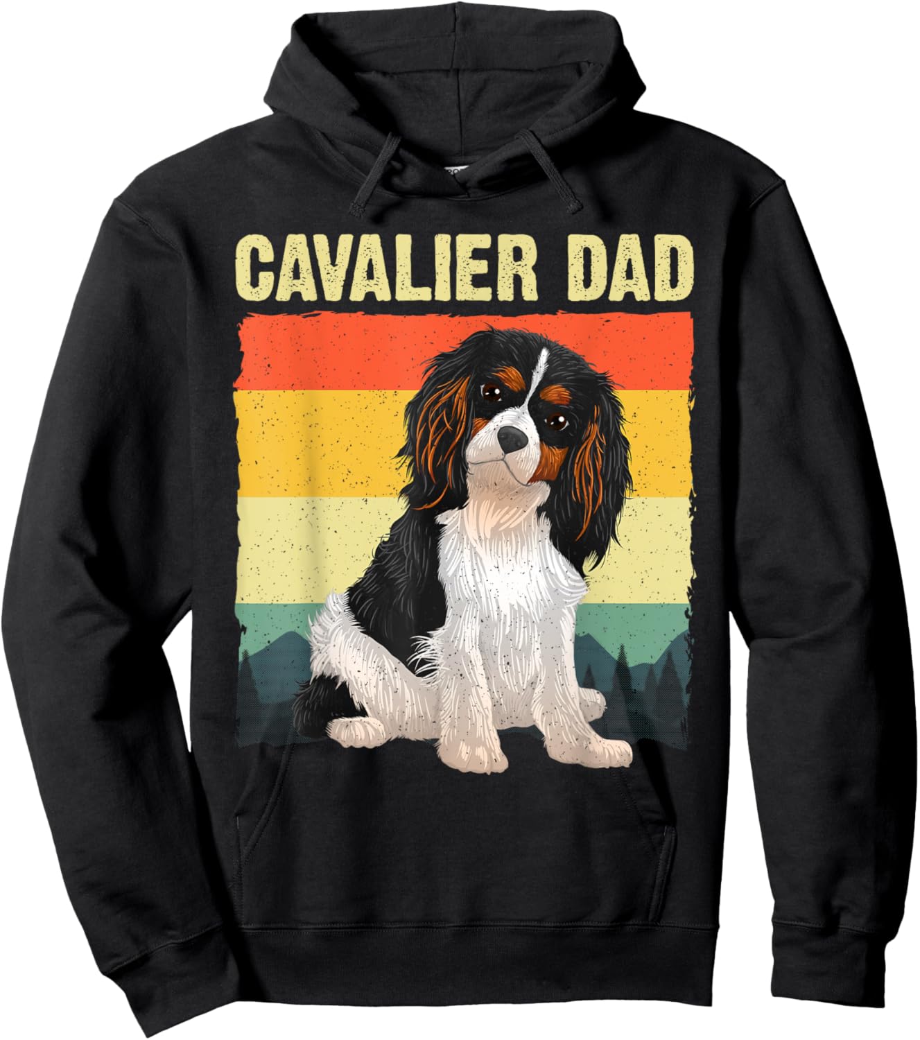 Cool Cavalier King Charles Art Dad Cavalier Spaniel Hoodie - Hoodie | Black