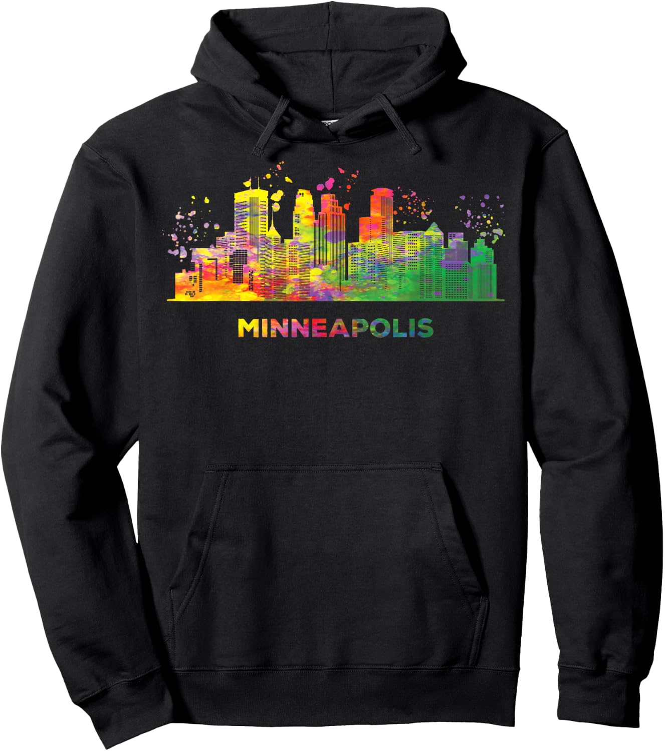 Minneapolitan Skyline Colorful Cityscape Minneapolis Hoodie - Hoodie | Black