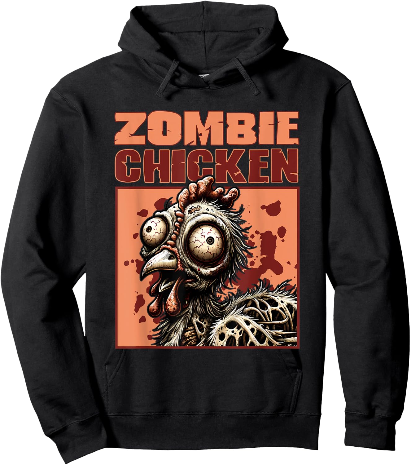 Zombie Chicken Gothic Horror Hoodie - Hoodie | Black