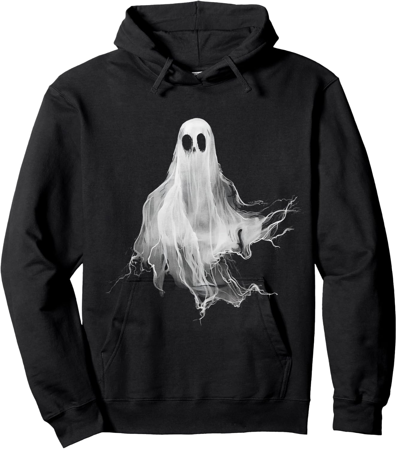 Ghost Horror Spooky Spirit Scary Halloween Goth Aesthetic Hoodie - Hoodie | Black