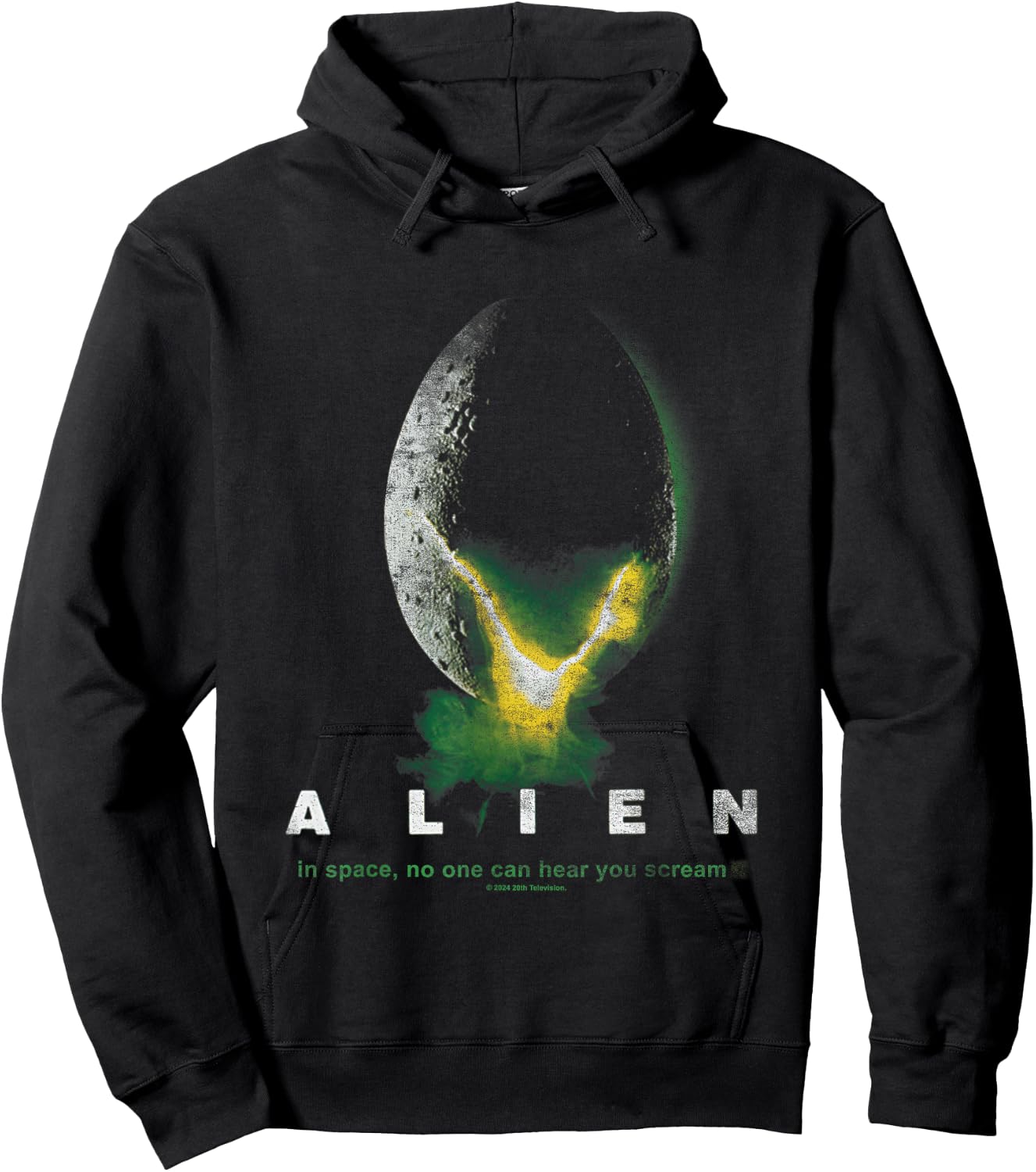 Aliens In Space No One Can Hear You Scream Distressed Logo Hoodie - Hoodie | Black