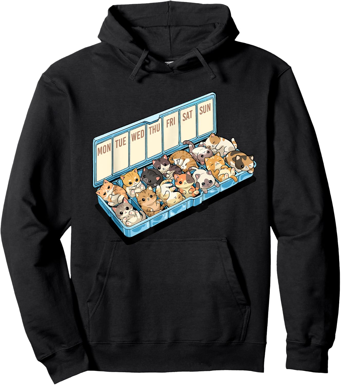 Cats Happiness Medicine Cute Cat Lovers Design Men Women Kids Hoodie - Hoodie | Black