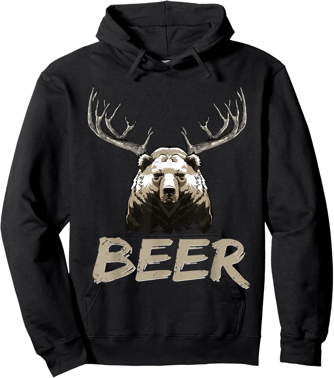 Bear Deer Beer Beer Lovers Drinkers Men Women Hoodie - Hoodie | Black