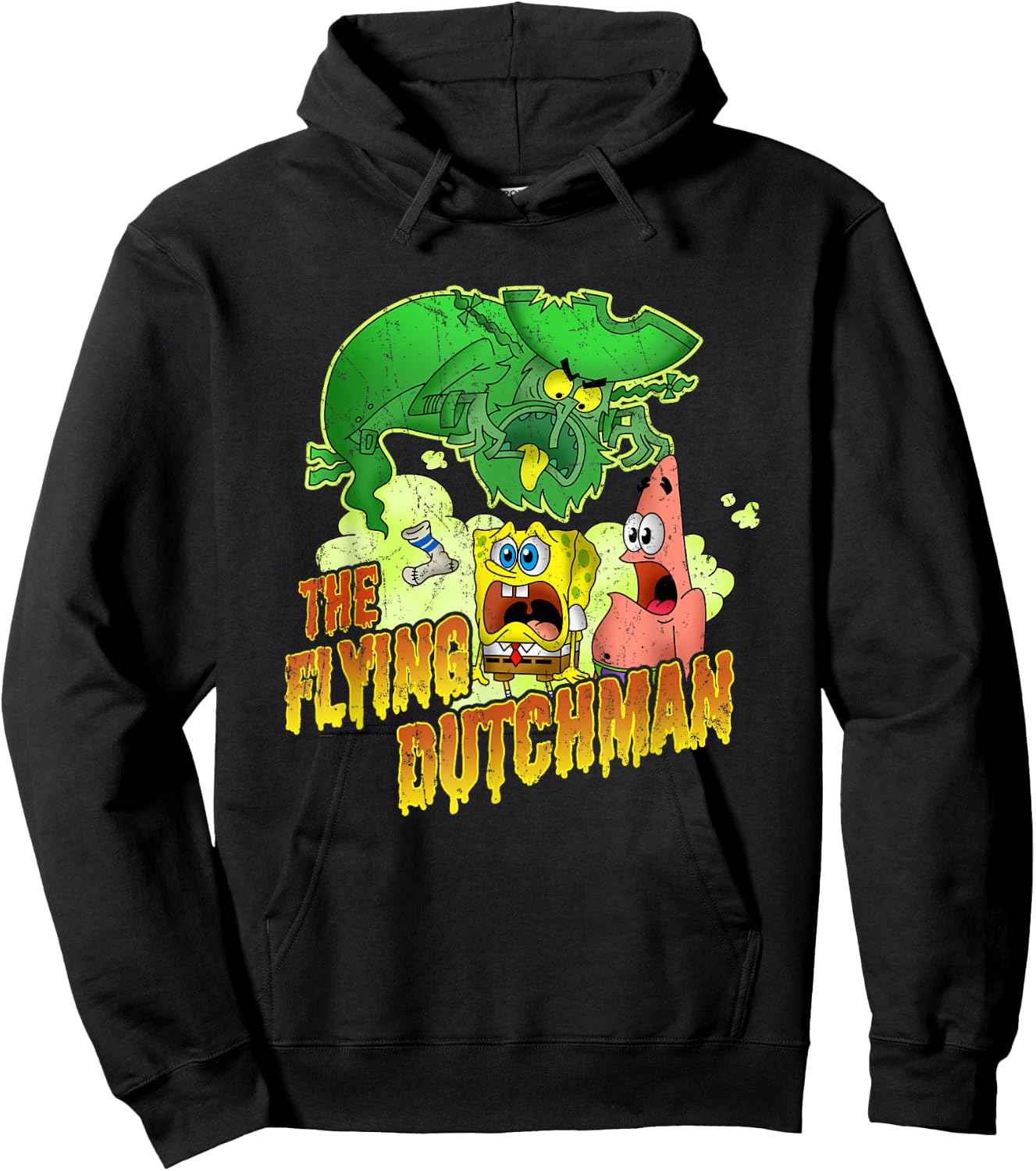 SpongeBob SquarePants The Flying Dutchman Distressed Hoodie - Hoodie | Black