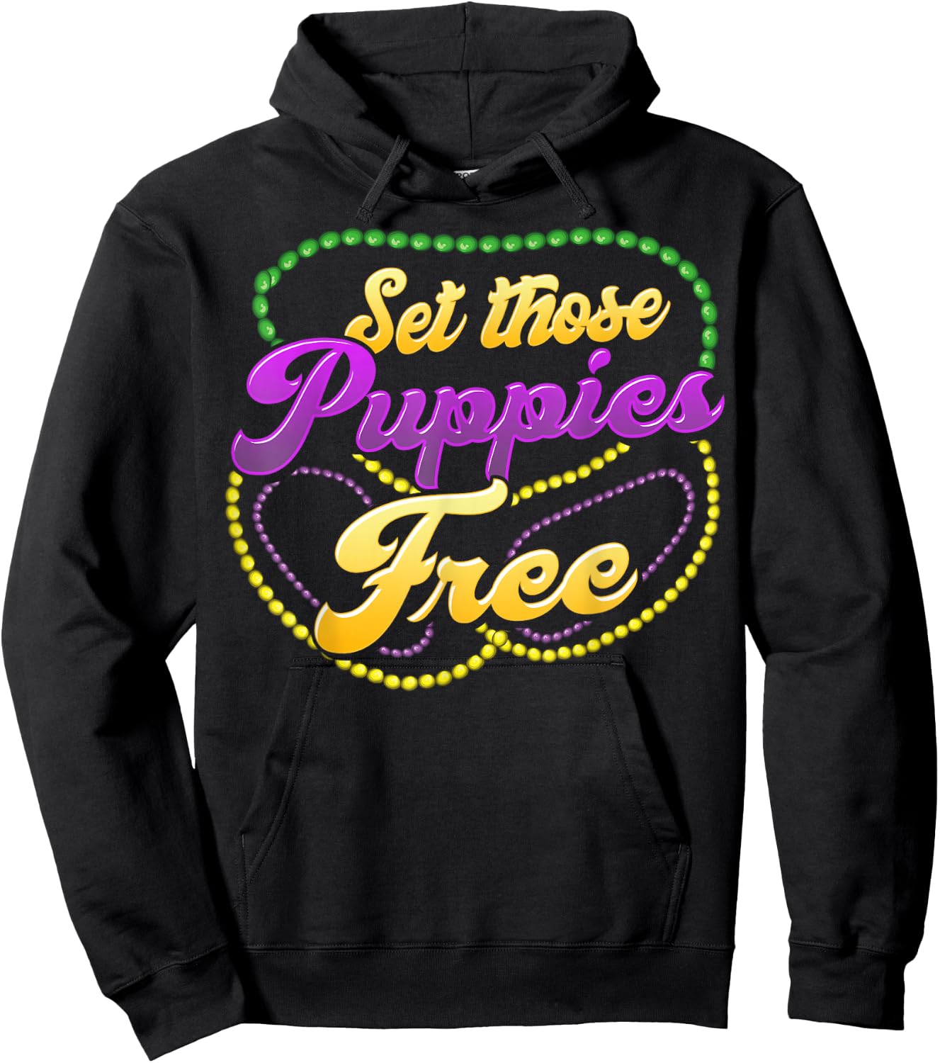 Mardis Gras Festival Beads, Boobs. Hoodie - Hoodie | Black