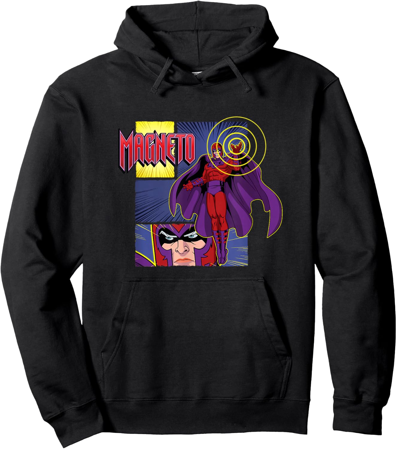 Marvel X-Men '97 Magneto Comic Book Villain Panels Vintage Hoodie - Hoodie | Black