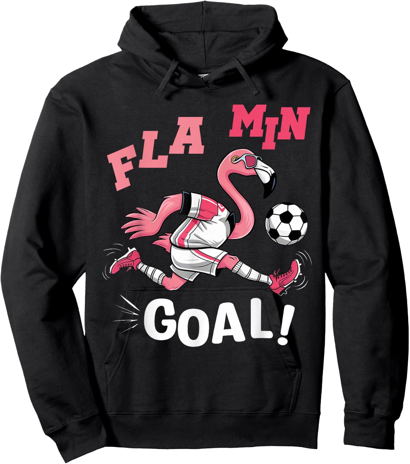 Flamingo Playing Football FLA MIN GOAL Soccer Football Hoodie - Hoodie | Black