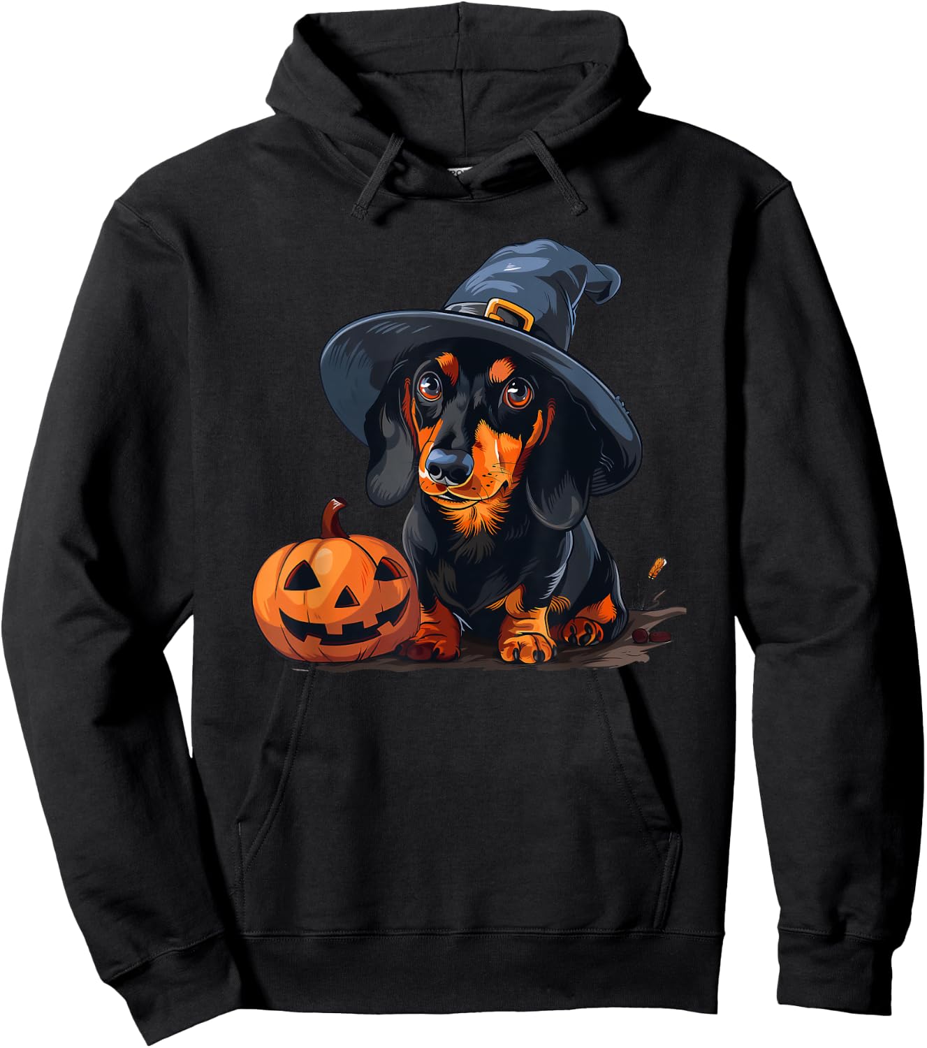 Cute Halloween Costume Dachshund Witch Dog Lover Design Hoodie - Hoodie | Black