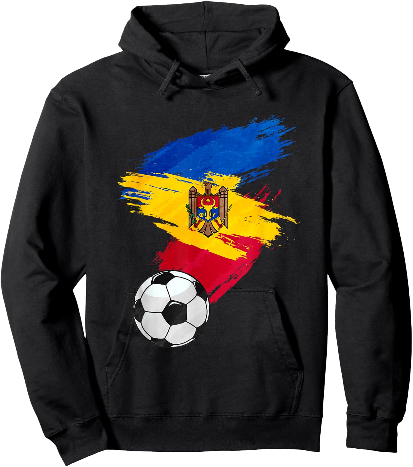 Moldova Soccer Football Flag Hoodie - Hoodie | Black