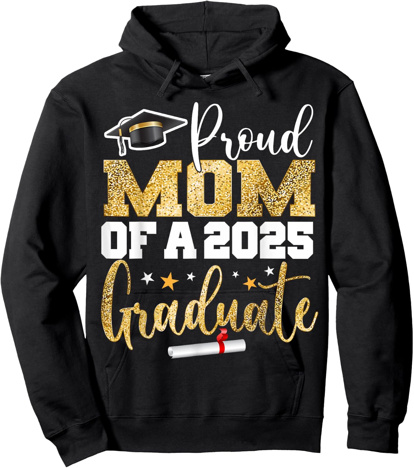 Proud Mom Of A Class of 2025 Graduate Senior Graduation Hoodie - Hoodie | Black