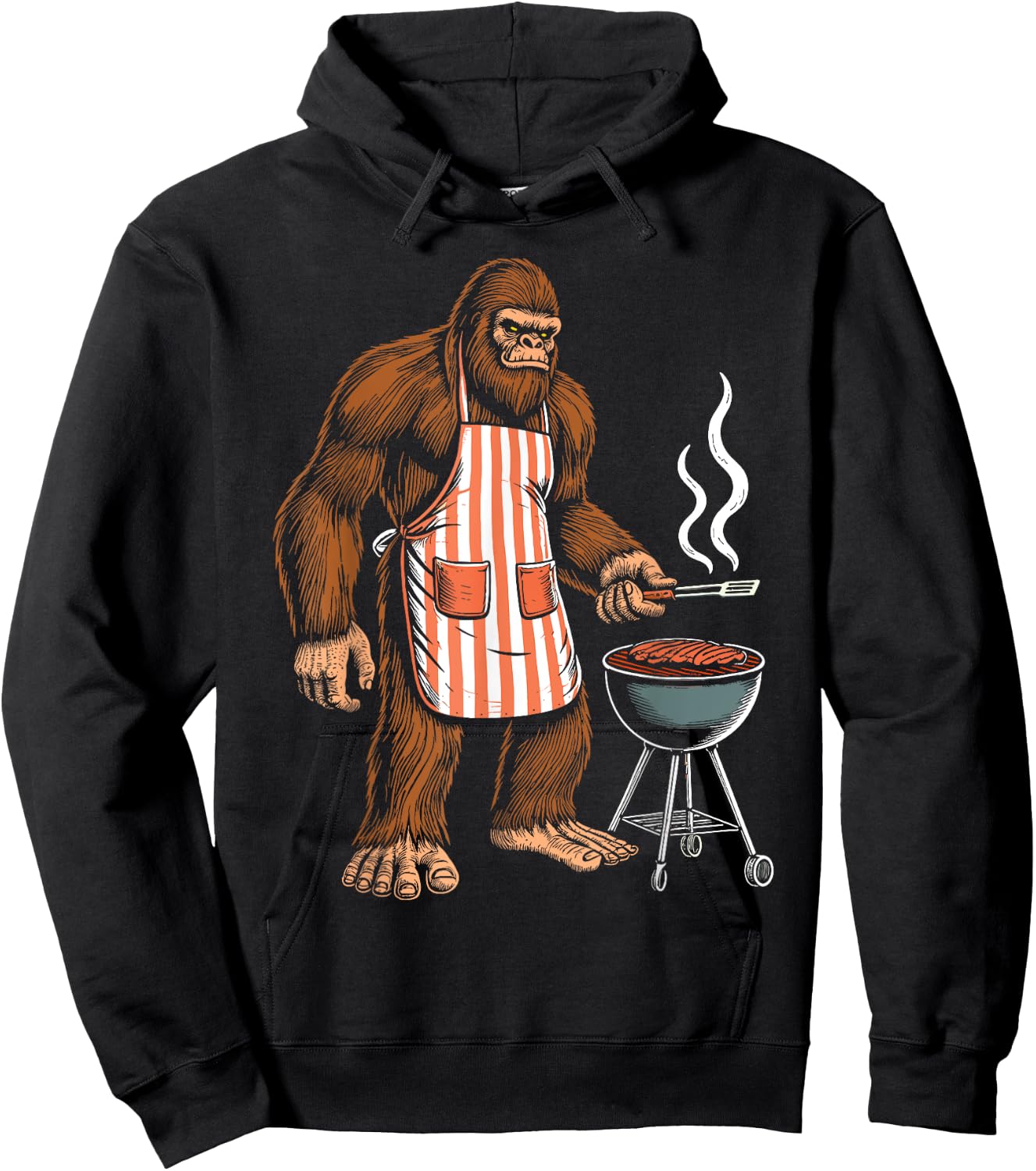 Bbq Men Funny Sasquatch Barbeque Bigfoot Bbq Hoodie - Hoodie | Black