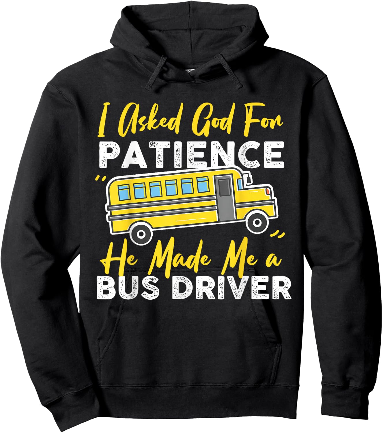 Funny School Bus Driver Christian Design with God Hoodie - Hoodie | Black