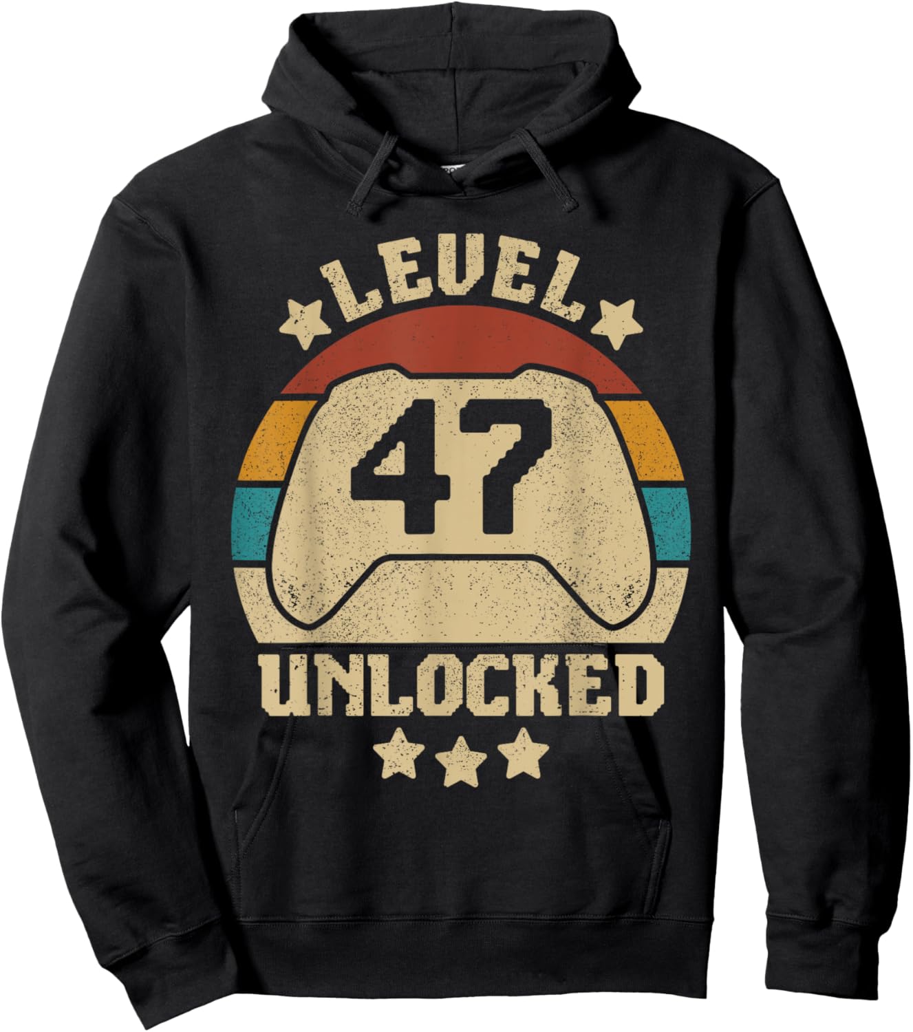 Level 47 Unlocked 47 Year Old Men Women Outfit 47th Birthday Hoodie - Hoodie | Black
