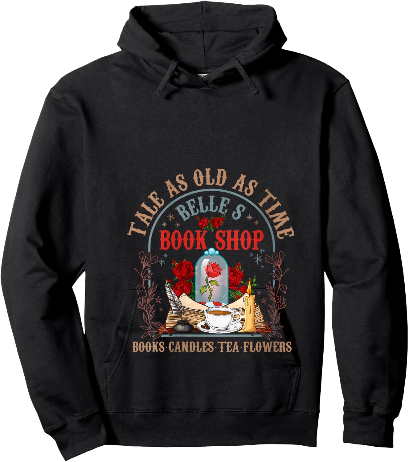 Tale As Old As Time Belle's Book Shop Book Coffee Book Lover V-Neck Hoodie - Hoodie | Black
