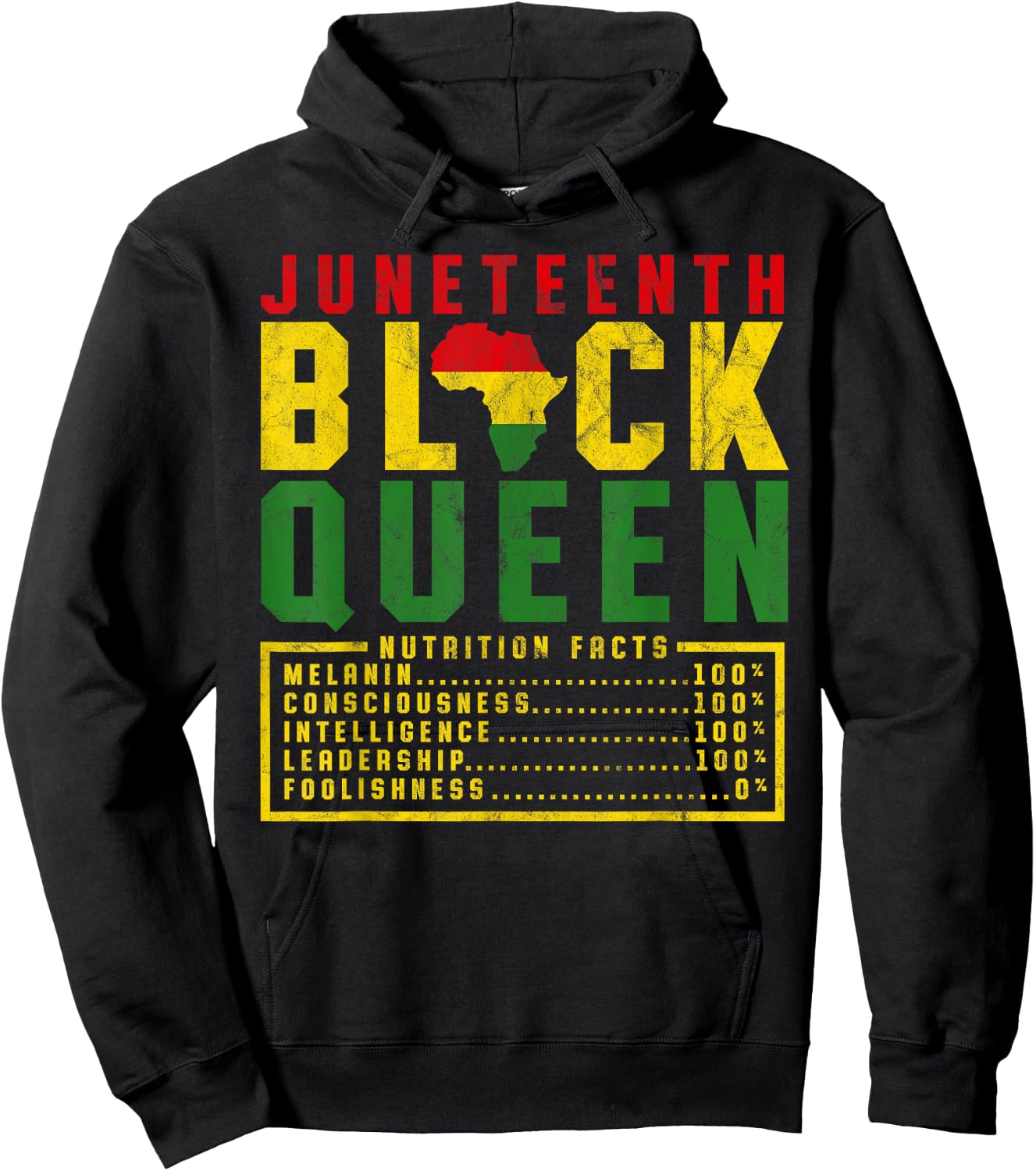 Juneteenth Women's Black Queen Diet Melanin Black Pride Hoodie - Hoodie | Black