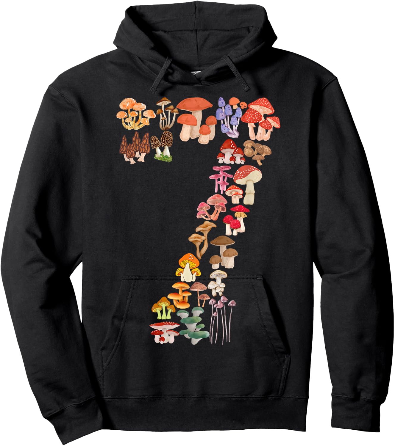 Kids 7th Birthday Mushroom Themed 7 Years Old Boys Girls Hoodie - Hoodie | Black