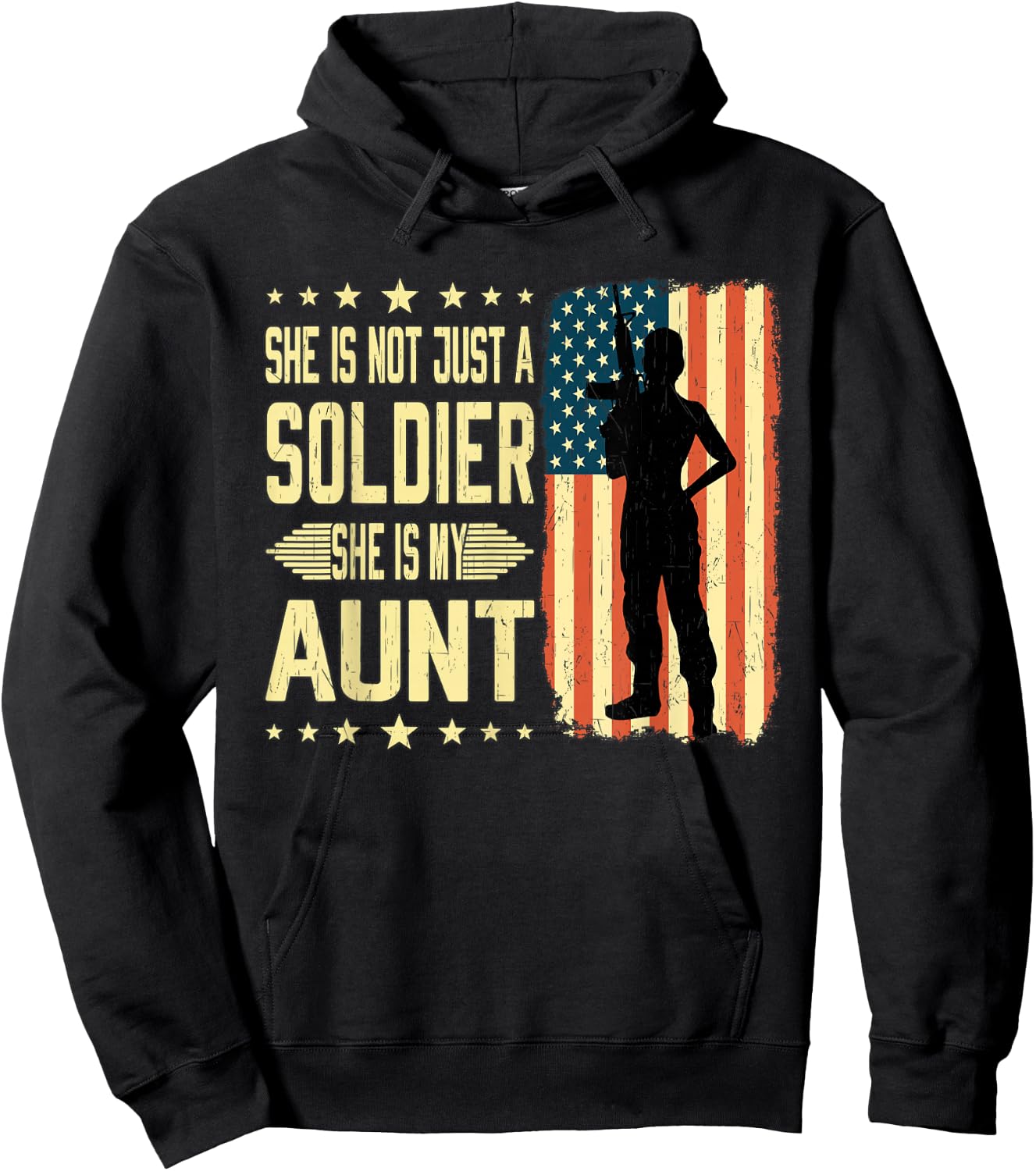 My Aunt Is A Soldier Hero Proud Army Niece Nephew Military Hoodie - Hoodie | Black