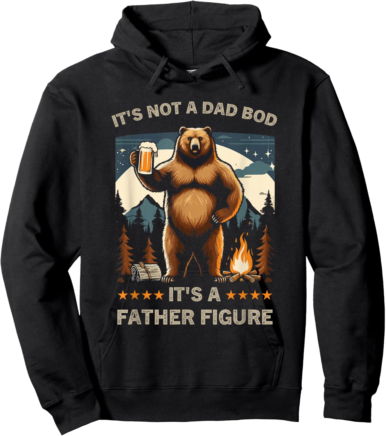 It's Not A Bad Bod It's A Father Figure Family Dad funny Hoodie - Hoodie | Black
