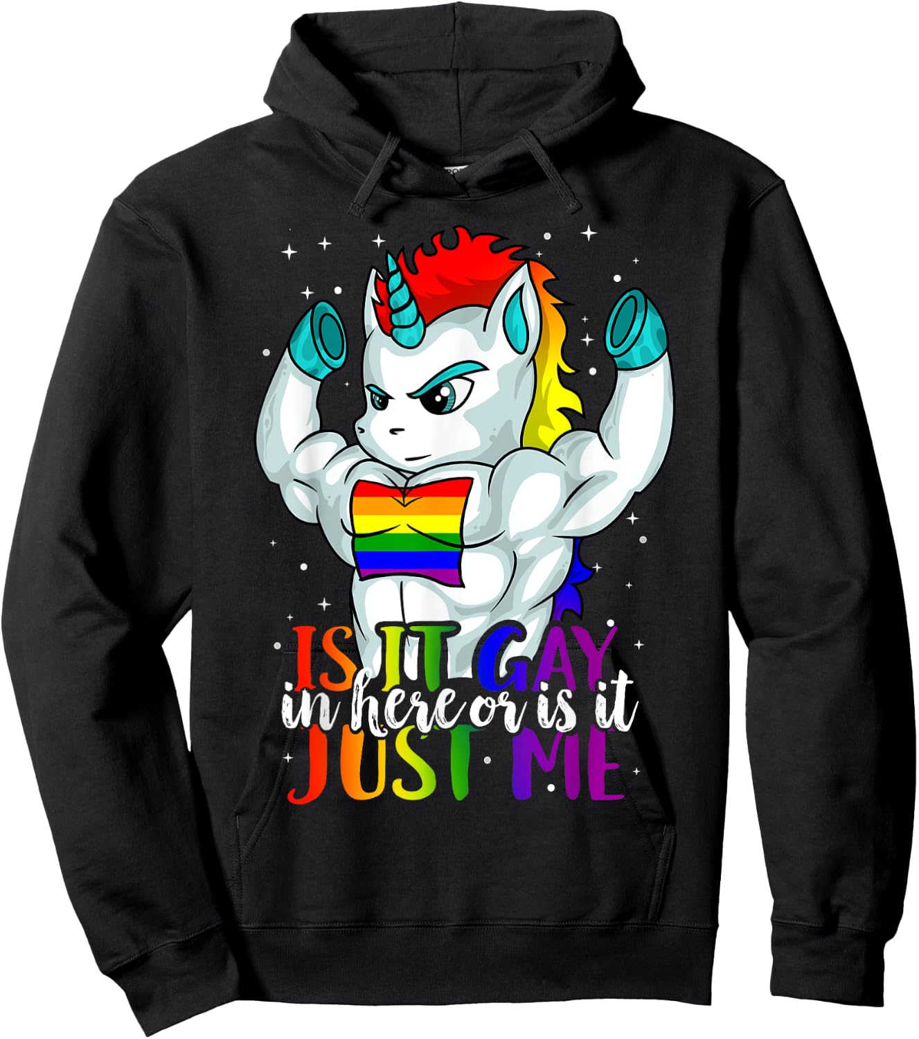 Gay as Fuck Pride Week Unicorn Lesbian Gay Hoodie - Hoodie | Black