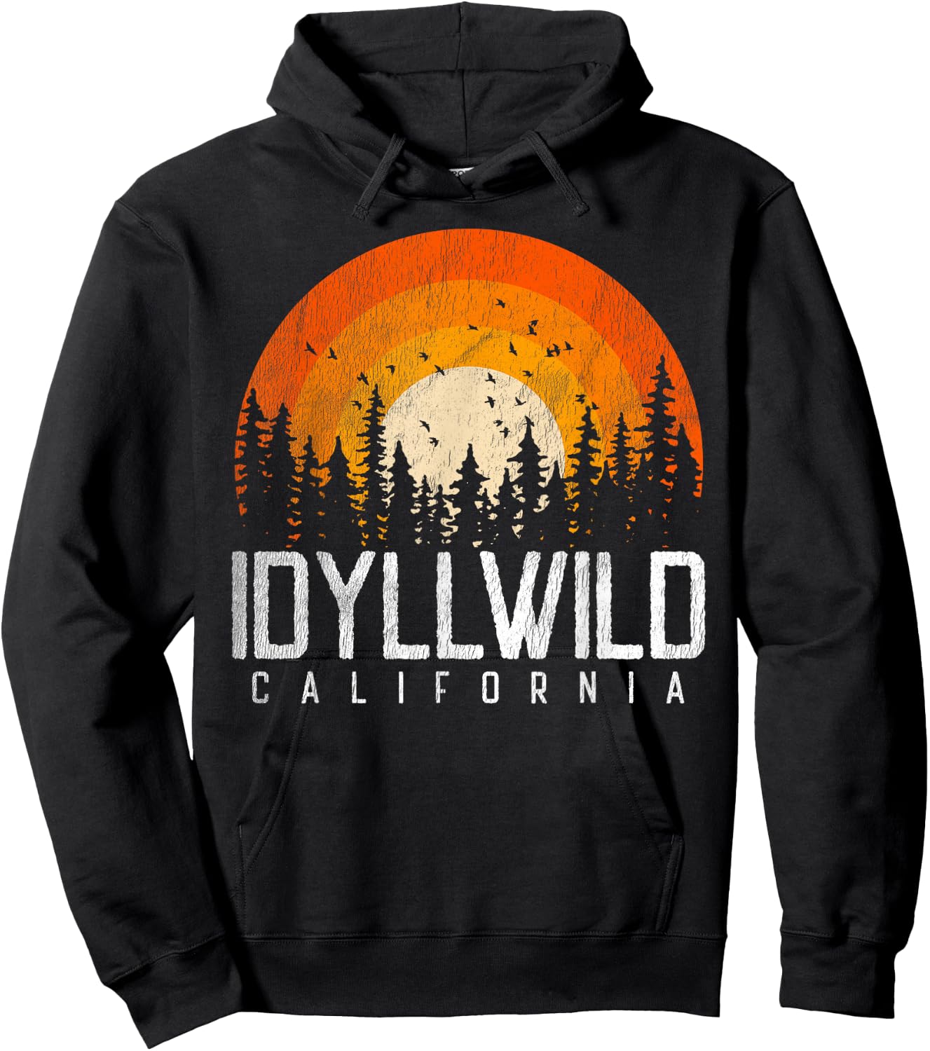 Idyllwild California CA Shirt Vintage 70s 80s 90s Retro Gift Hoodie - Hoodie | Black