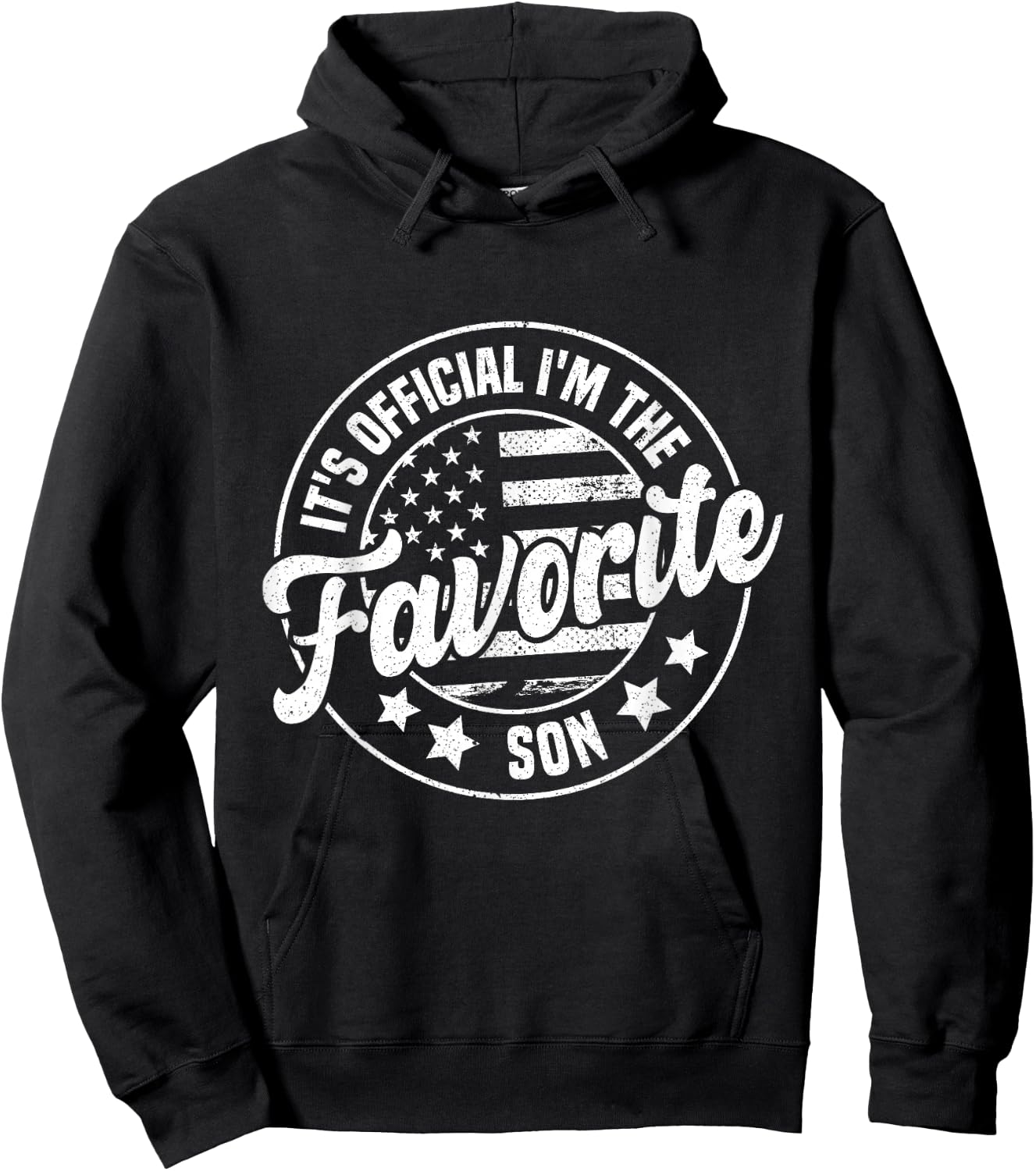 It's Official I'm The Favorite Son Funny Vintage Hoodie - Hoodie | Black