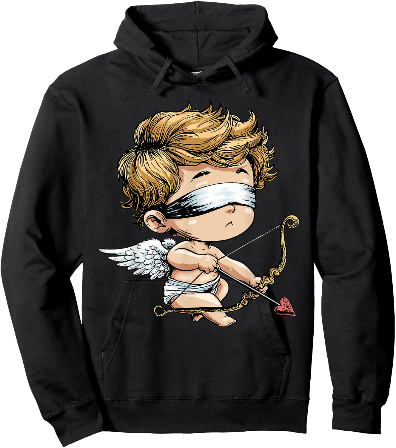 Angel Cupid Shirt Funny Love Blind Cupid Valentines Day Hoodie - Hoodie | Black