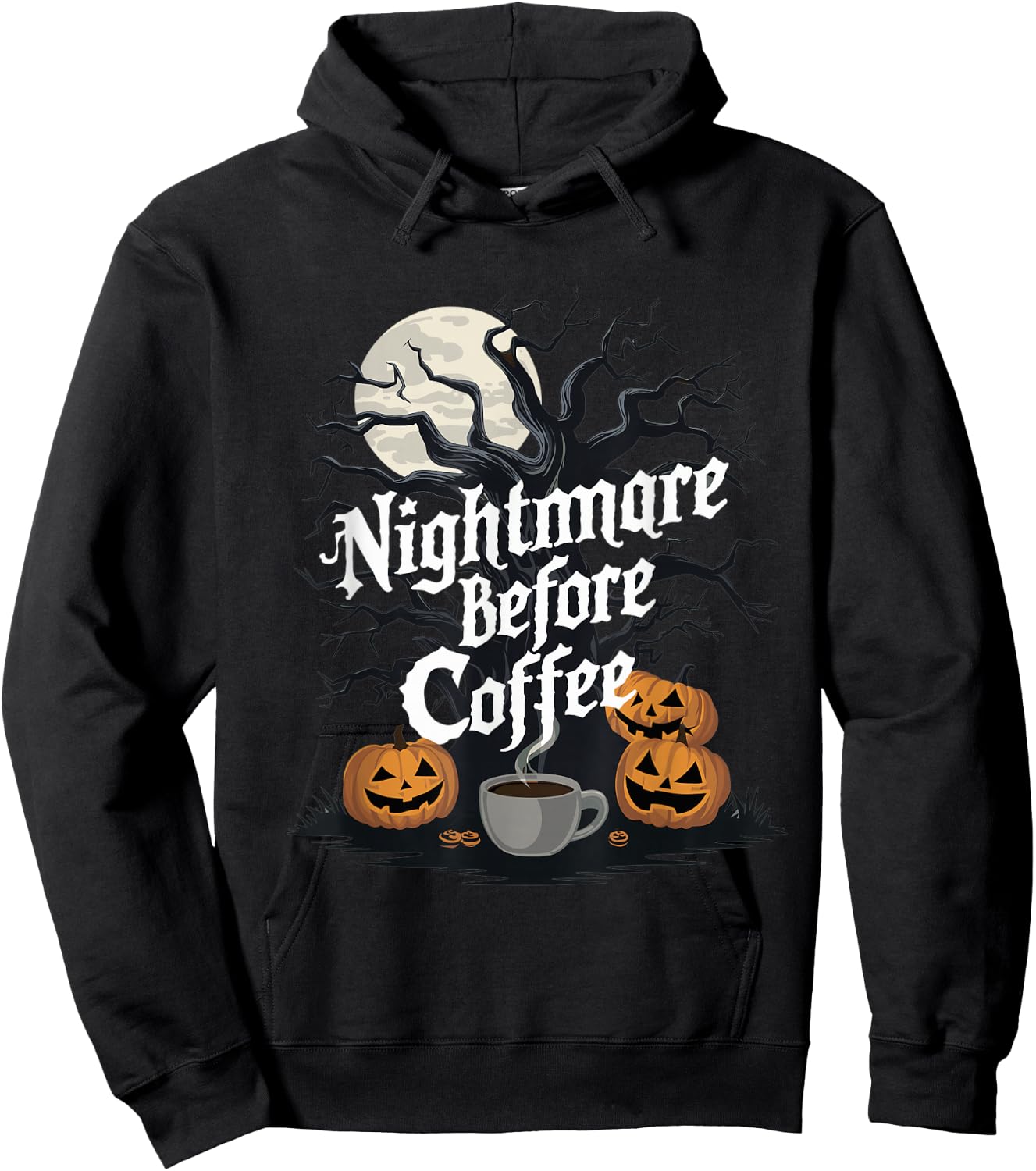 Nightmare Before Coffee Halloween Caffeine Lover Hoodie - Hoodie | Black