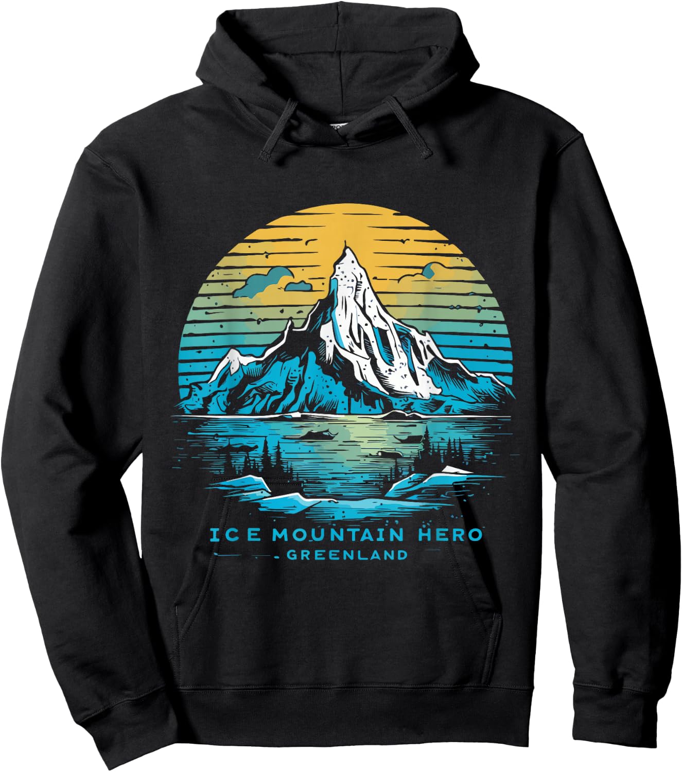 Ice Mountain Greenland Souvenir Hoodie - Hoodie | Black