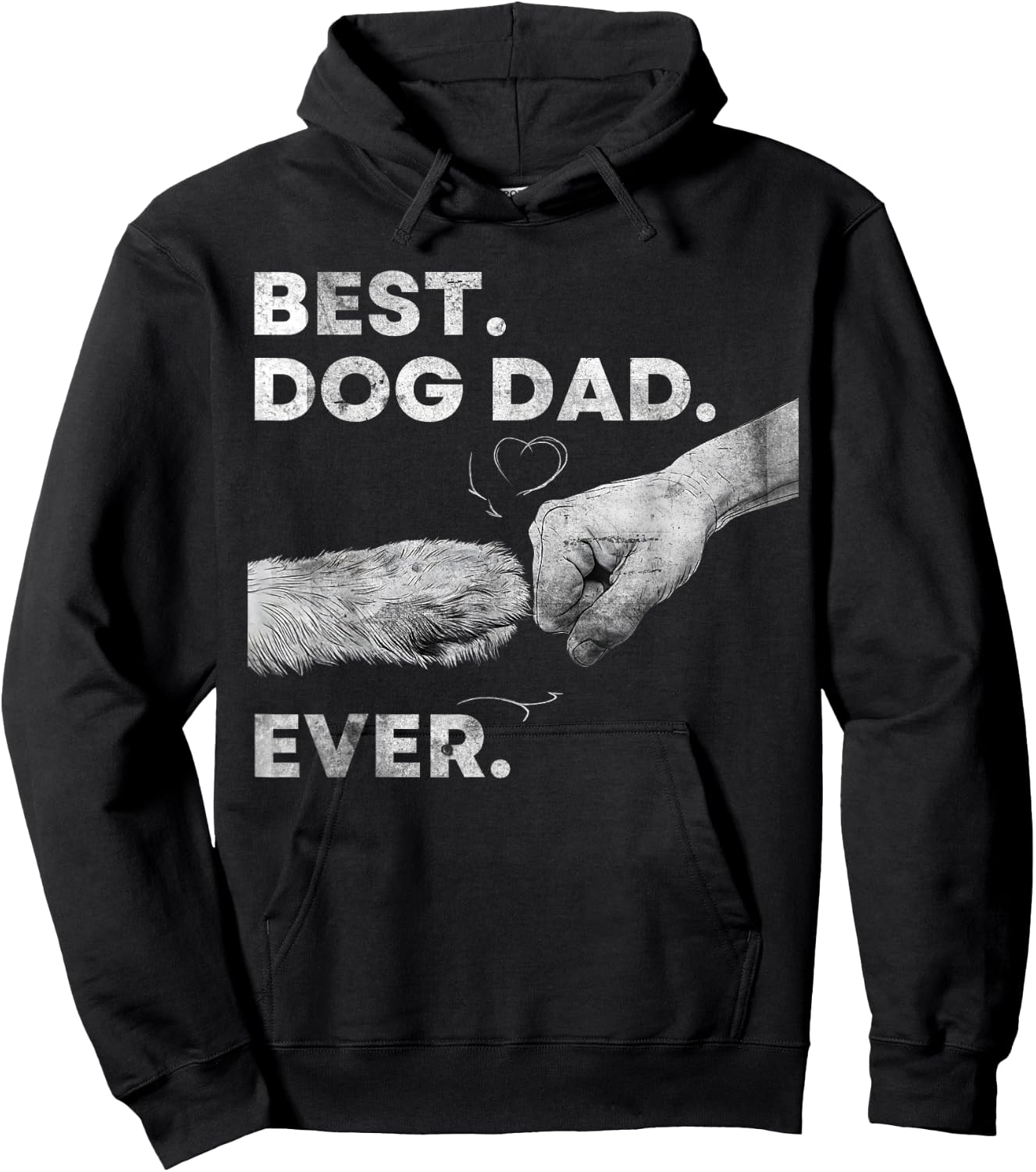 Best Dog Dad Ever Vintage Graphic Men Fathers Day Hoodie - Hoodie | Black