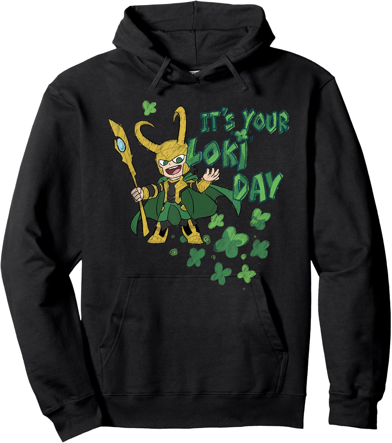 Marvel It's Your Loki Day 4-Leaf Clovers St. Patrick's Day Hoodie - Hoodie | Black
