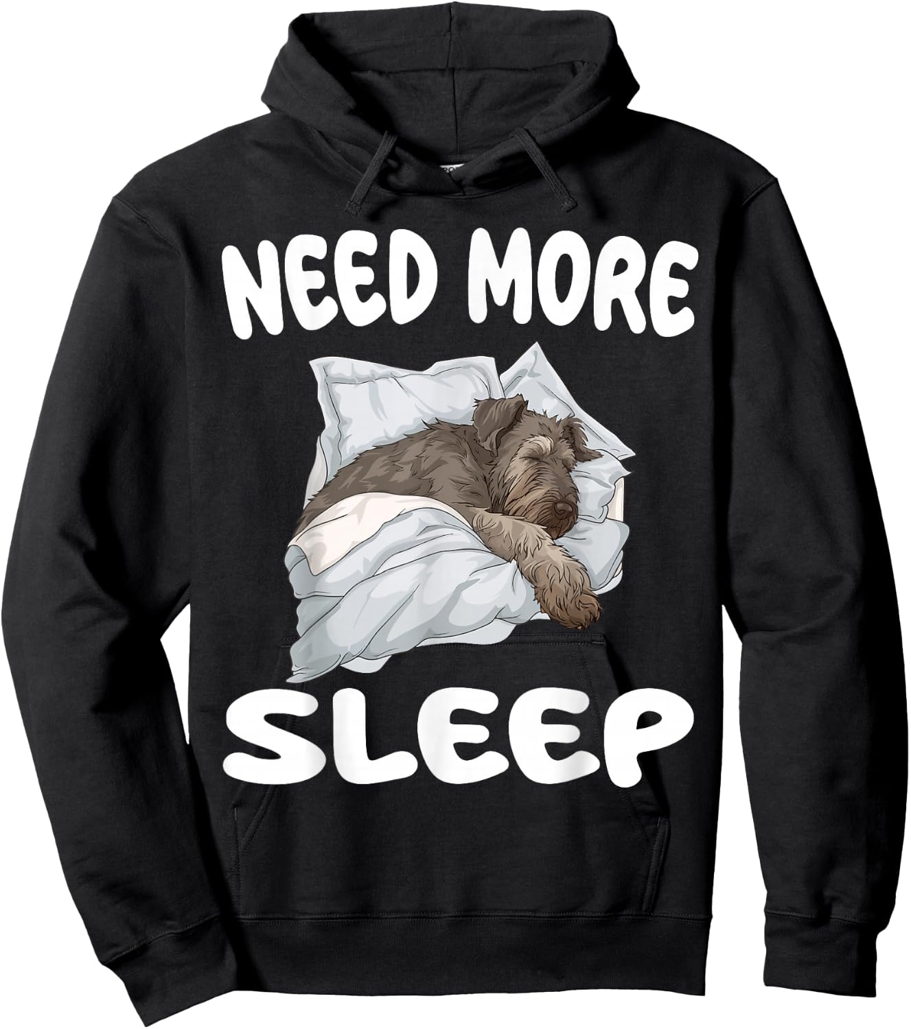 Cute Irish Wolfhound Need More Sleep Pajamas Nightgown Hoodie - Hoodie | Black