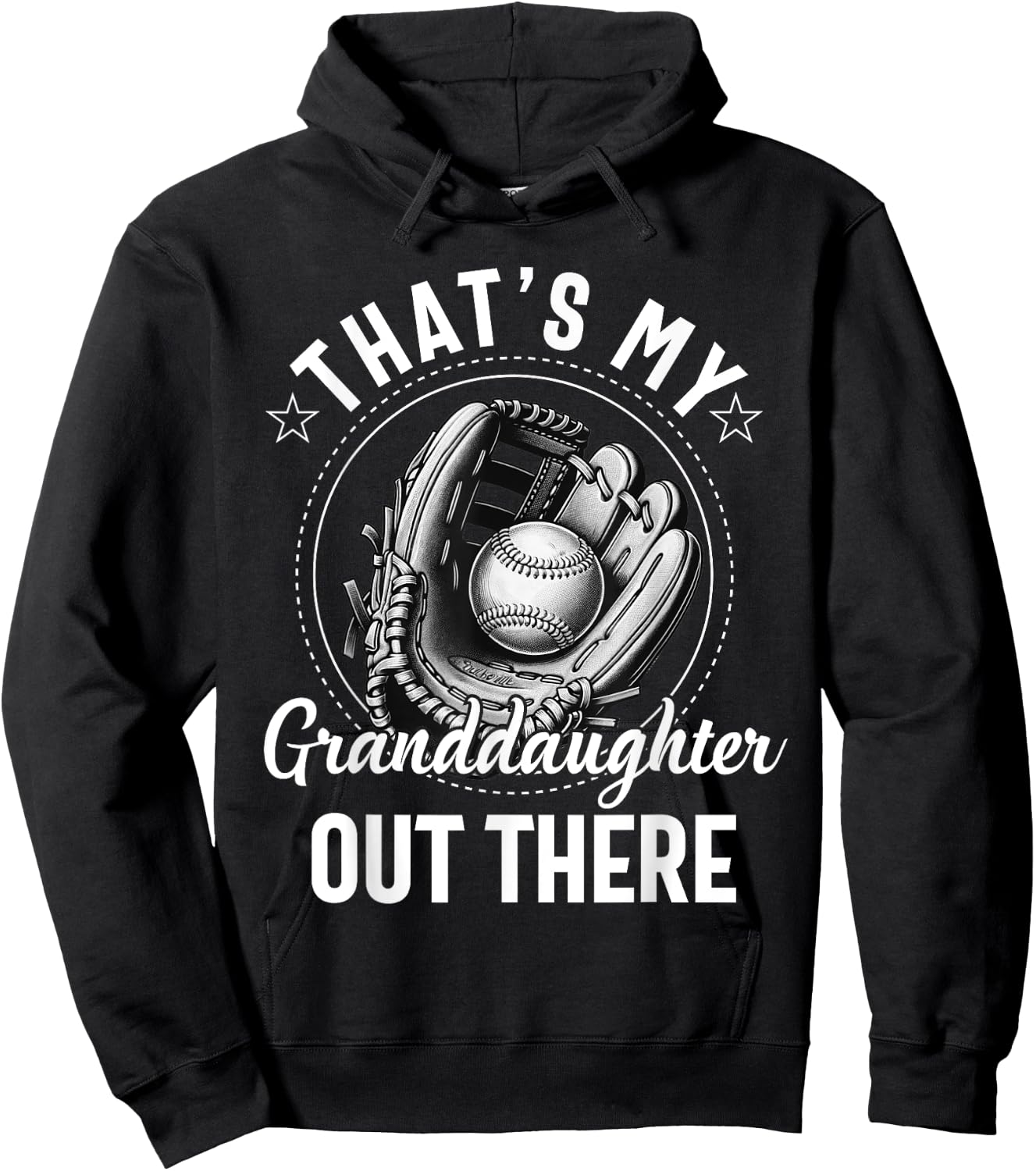 That's My Granddaughter Out There Softball Grandpa Grandma Hoodie - Hoodie | Black