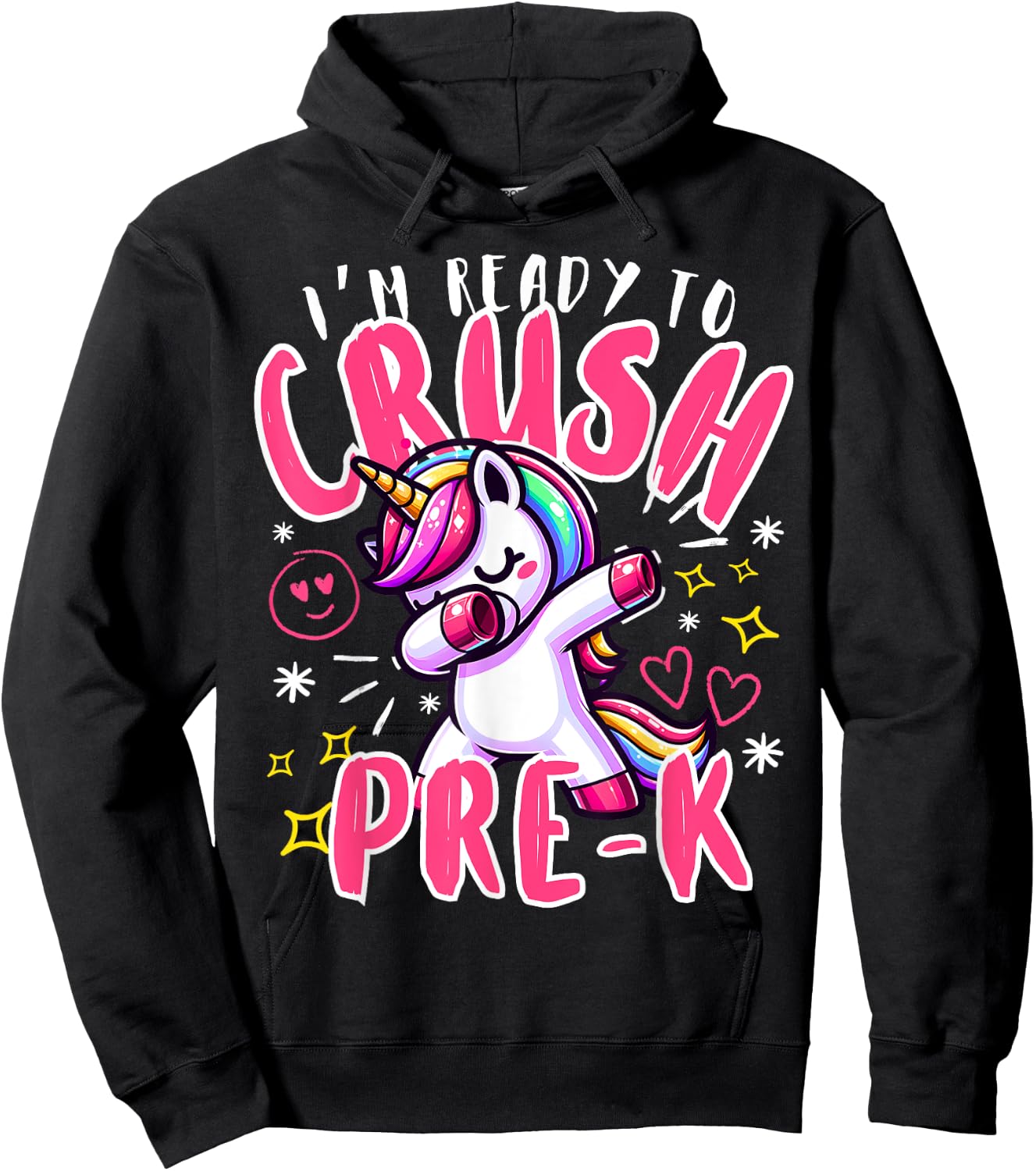 I'm Ready To Crush Pre-K Unicorn First Day of Preschool Kids Hoodie - Hoodie | Black