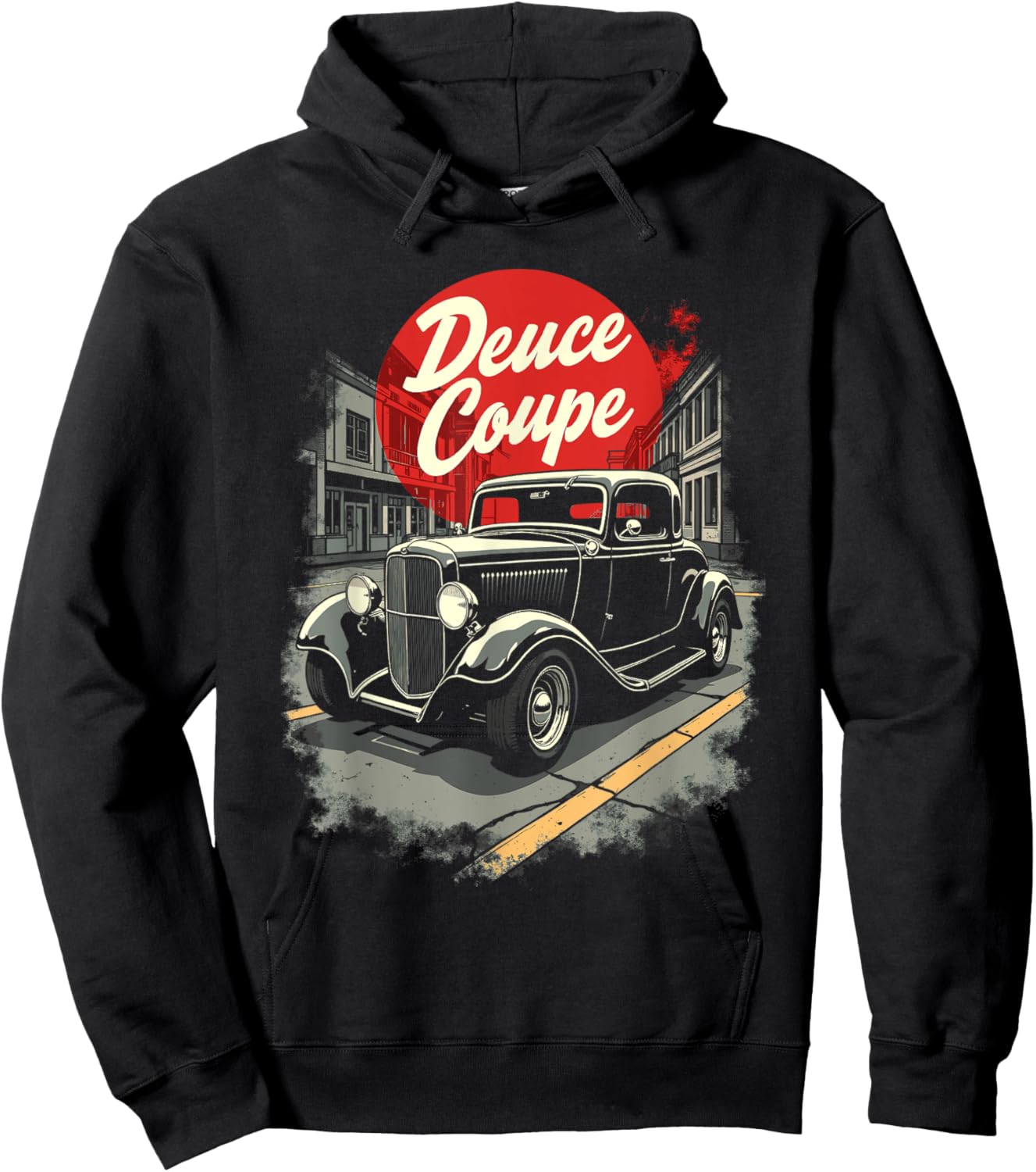 1932 American Classic 3 Window Deuce Coupe Hot Rod Deuce Hoodie - Hoodie | Black