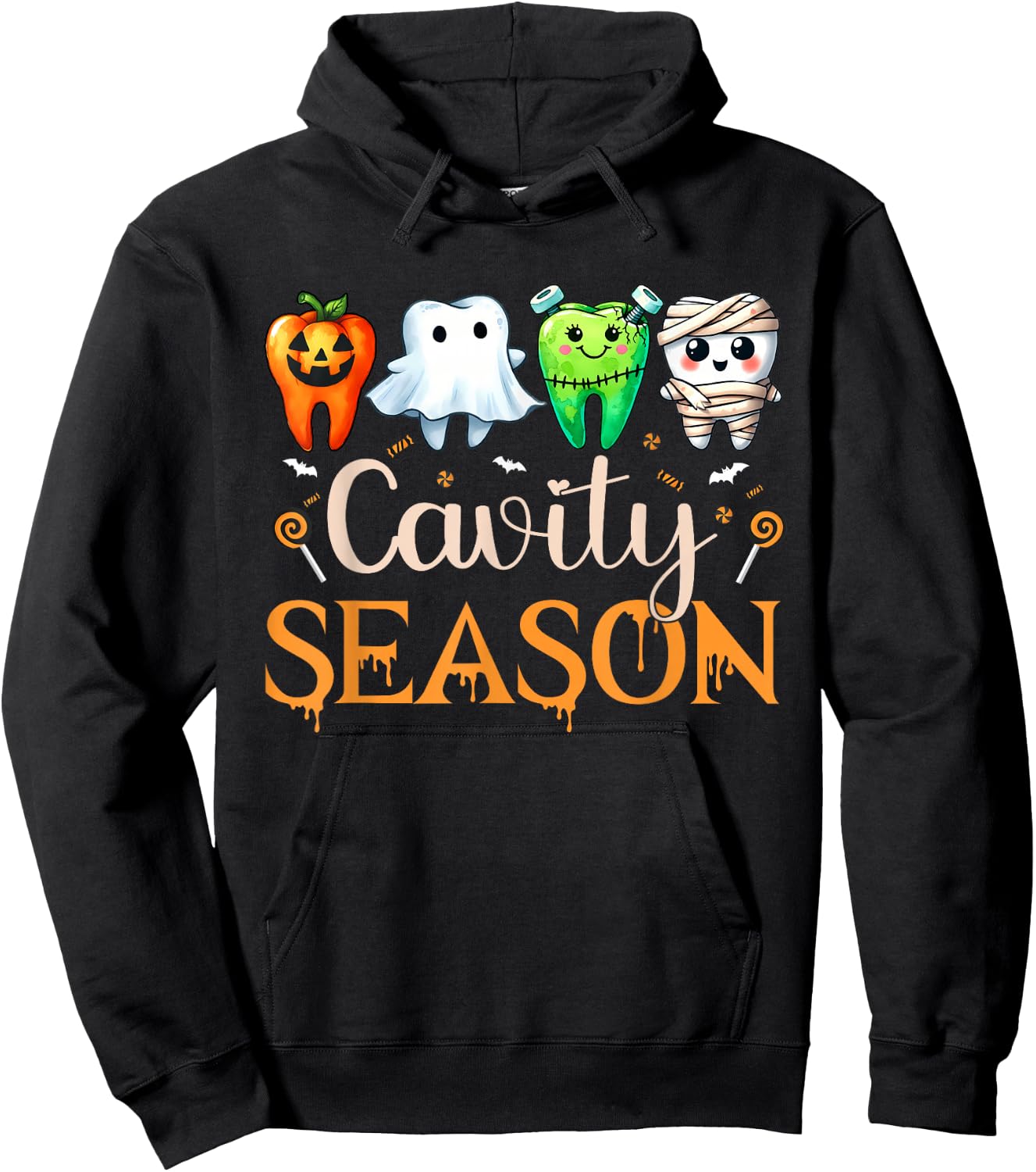 Cavity Season Ghosts Halloween Dental Hygienist Or Assistant Hoodie - Hoodie | Black
