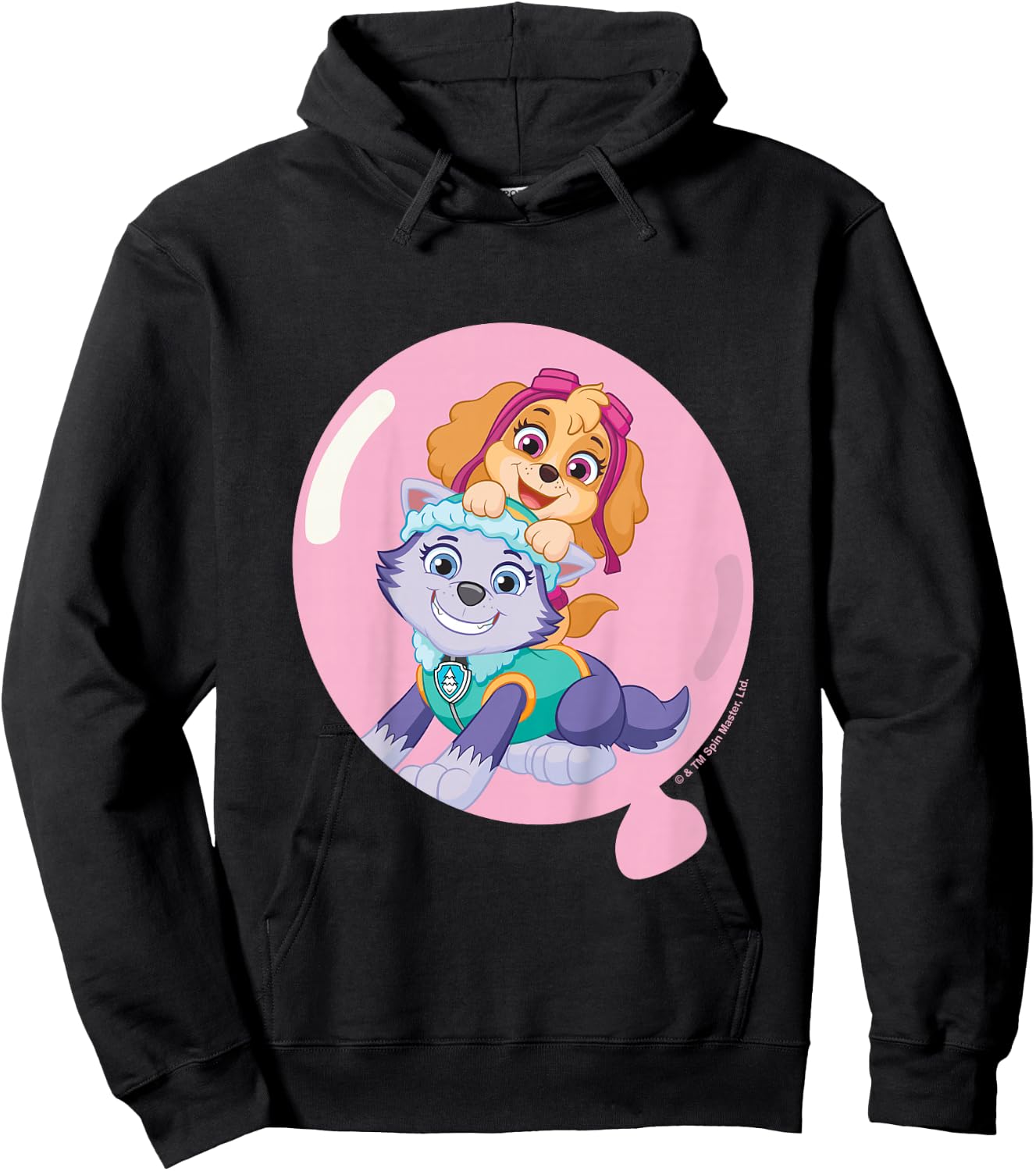 PAW Patrol Skye & Everest Cute Balloon Portrait Hoodie - Hoodie | Black