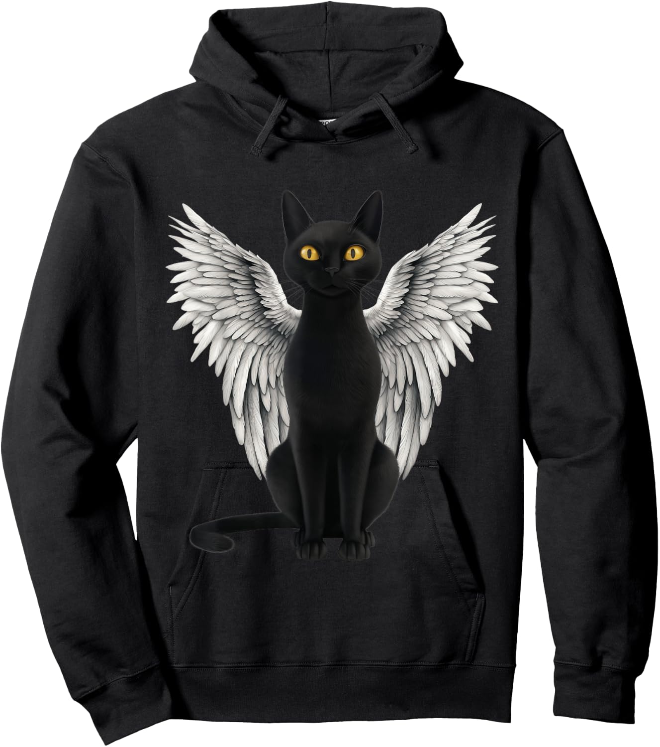 Black Cat Angel Wings Hoodie - Hoodie | Black
