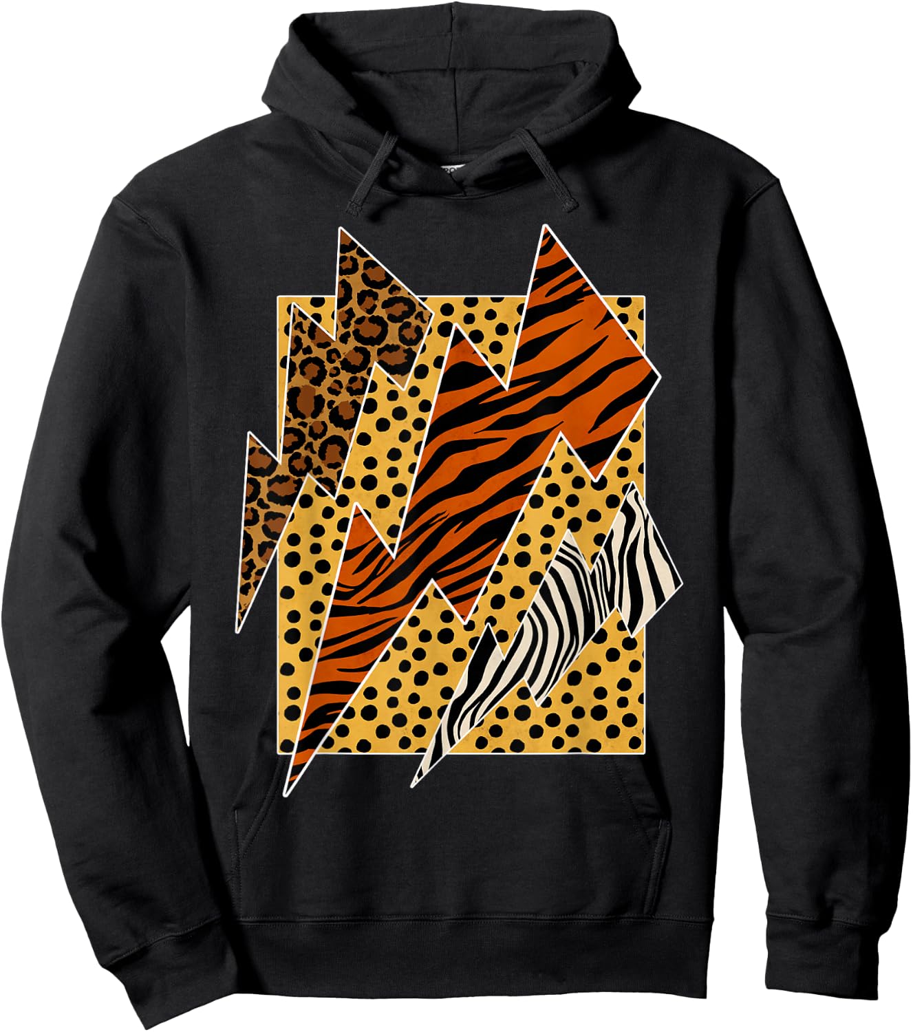 Leopard Tiger Cheetah Zebra Lightning Animal Print Shirt Hoodie - Hoodie | Black