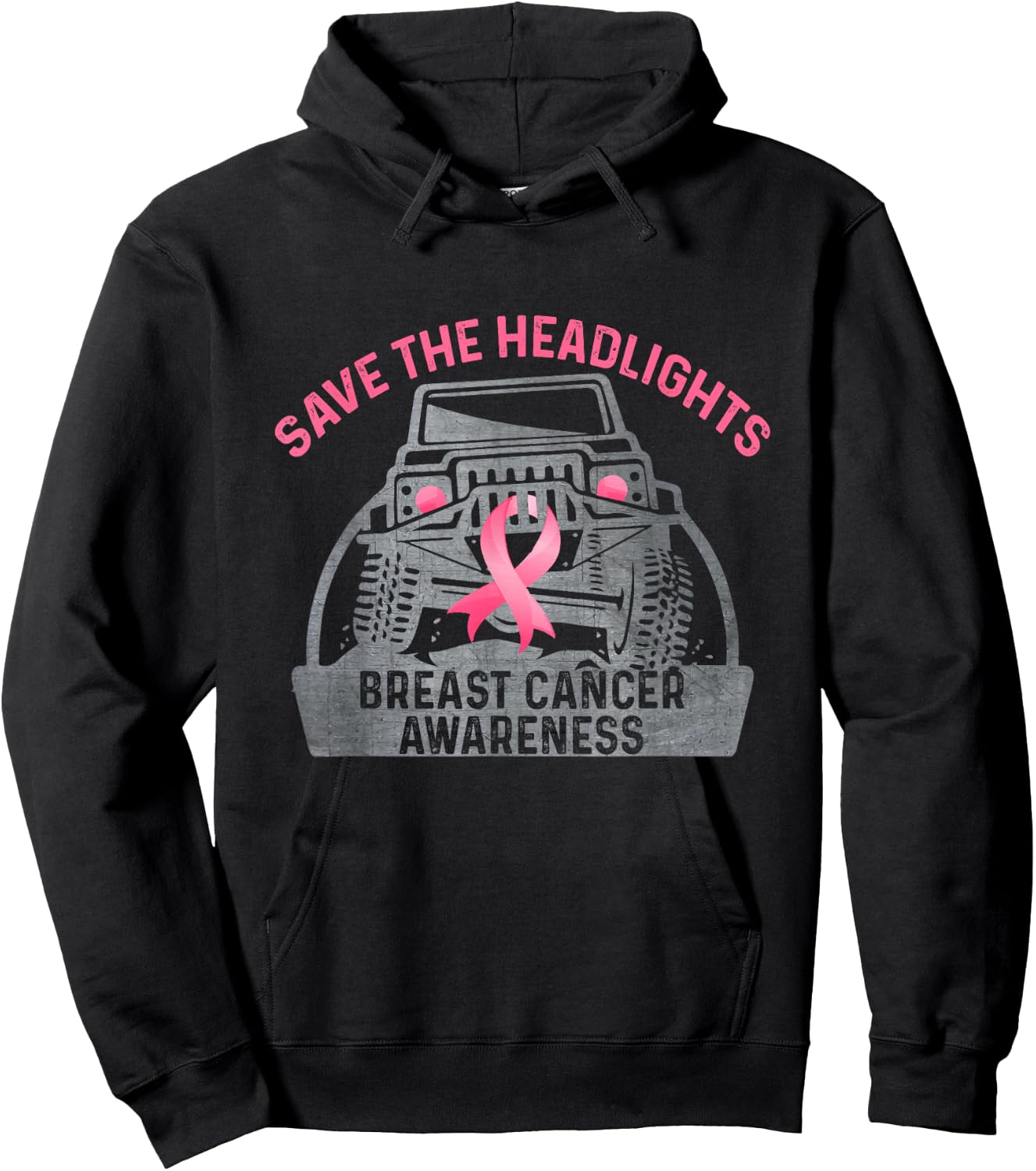 Save The Headlights Breast Cancer Awareness Hoodie - Hoodie | Black