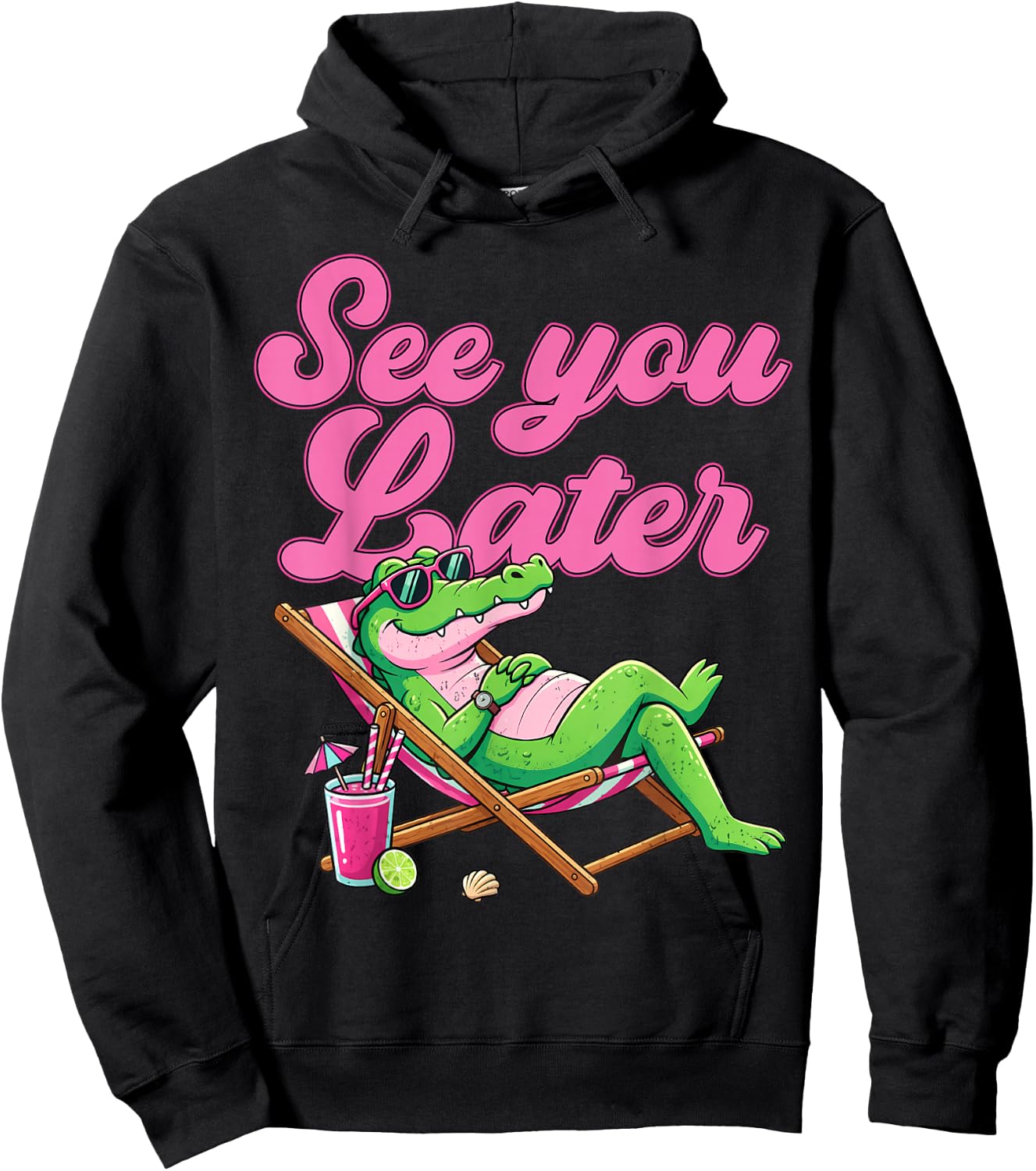 See You Later Teacher Summer Alligator Last Day of School Hoodie - Hoodie | Black