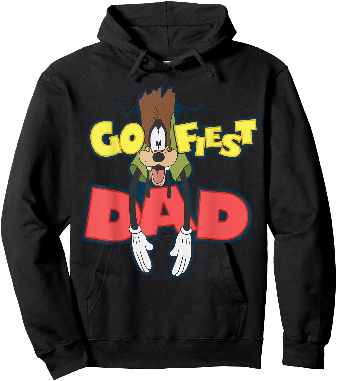 Disney A Goofy Movie Goofy Goofiest Dad Logo Father's Day Hoodie - Hoodie | Black