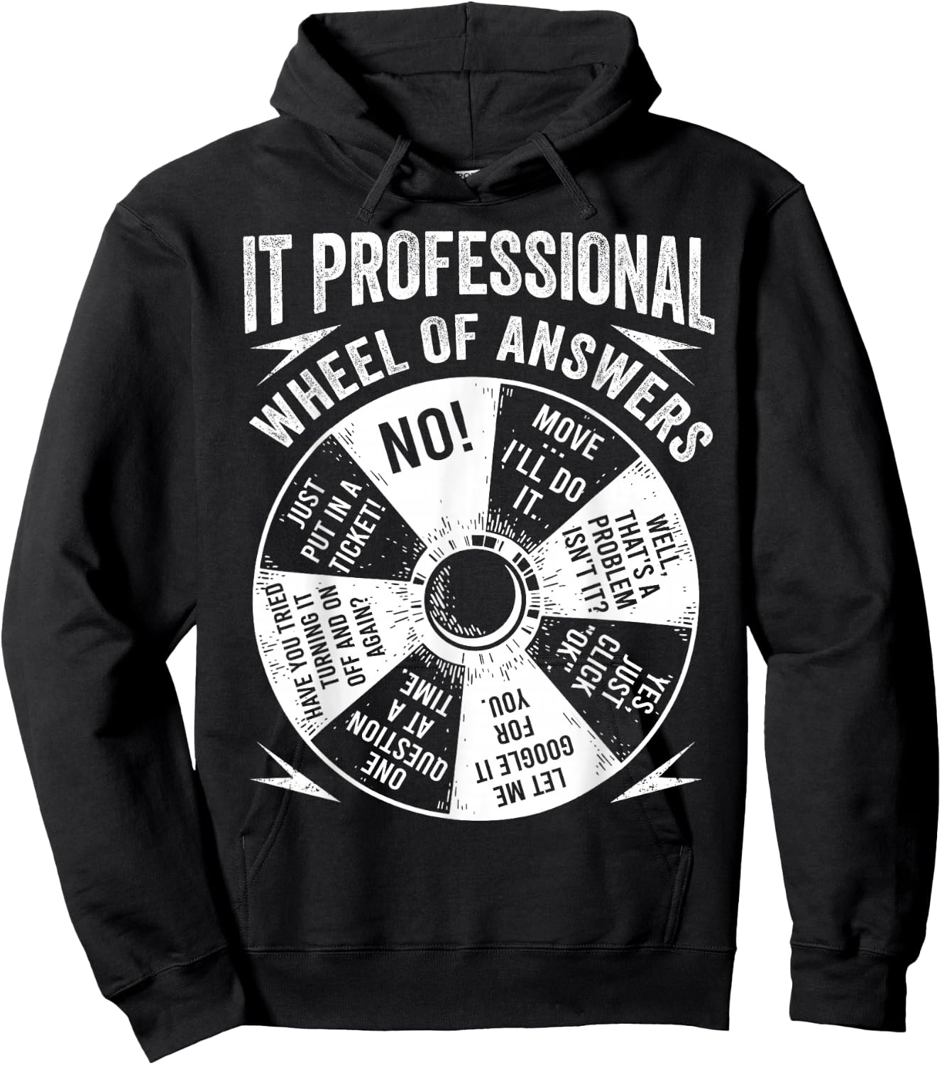 IT Professional Geek Wheel Of Answers Information Technology Hoodie - Hoodie | Black