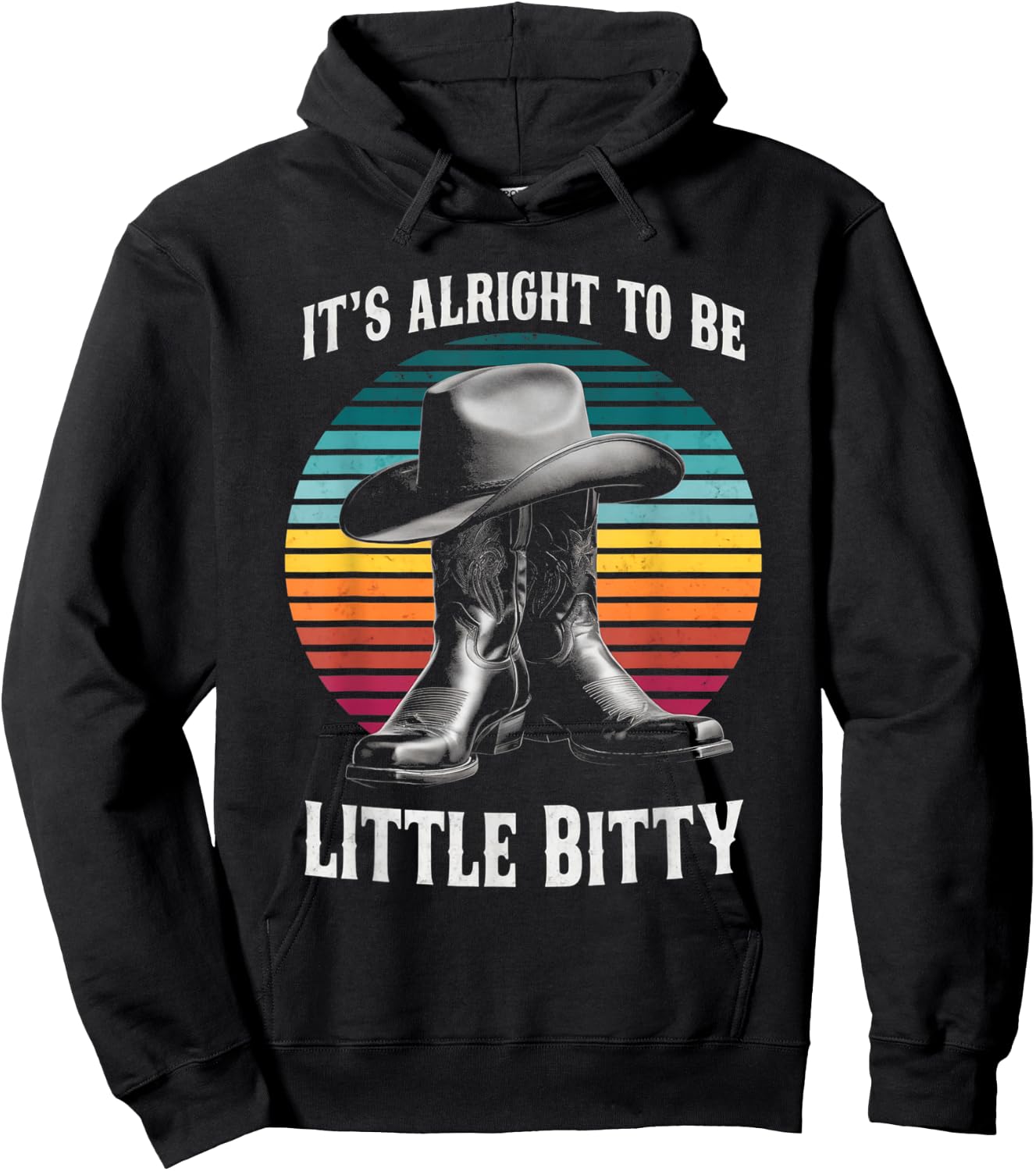 It's Alright To Be Little Bitty Retro Country Music Toddler Hoodie - Hoodie | Black