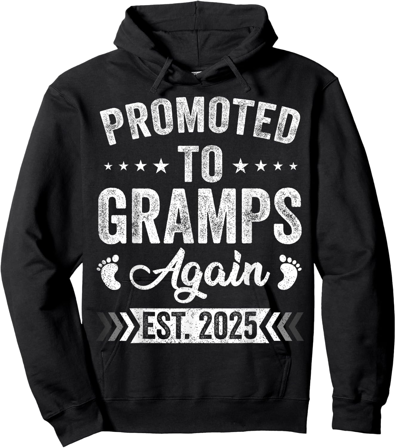 Promoted To Gramps Again Est 2025 Announcement Hoodie - Hoodie | Black