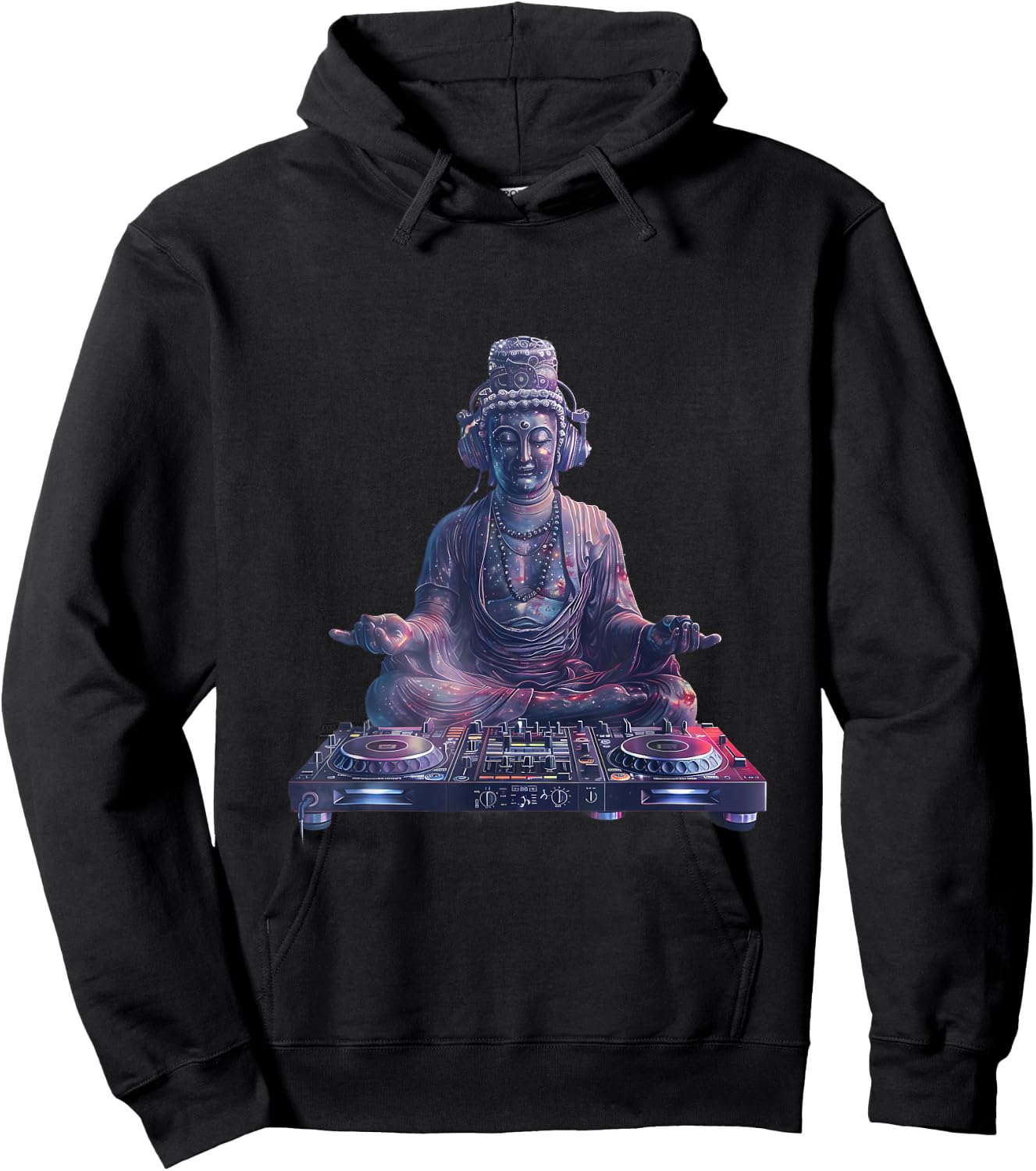 Buddha DJ Meditation Dance Club House Turntable DJ Buddha Hoodie - Hoodie | Black