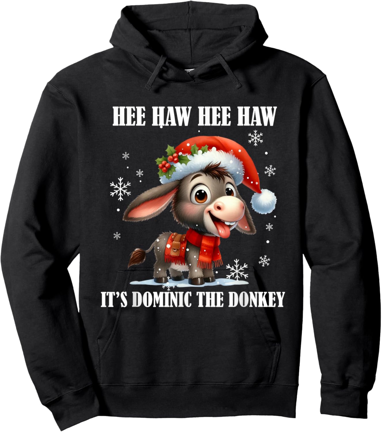Fun Ugly Christmas Traditions Celebration Funny Christmas Italian Christmas Donkey Dominic The Donkey Hoodie - Hoodie | Black