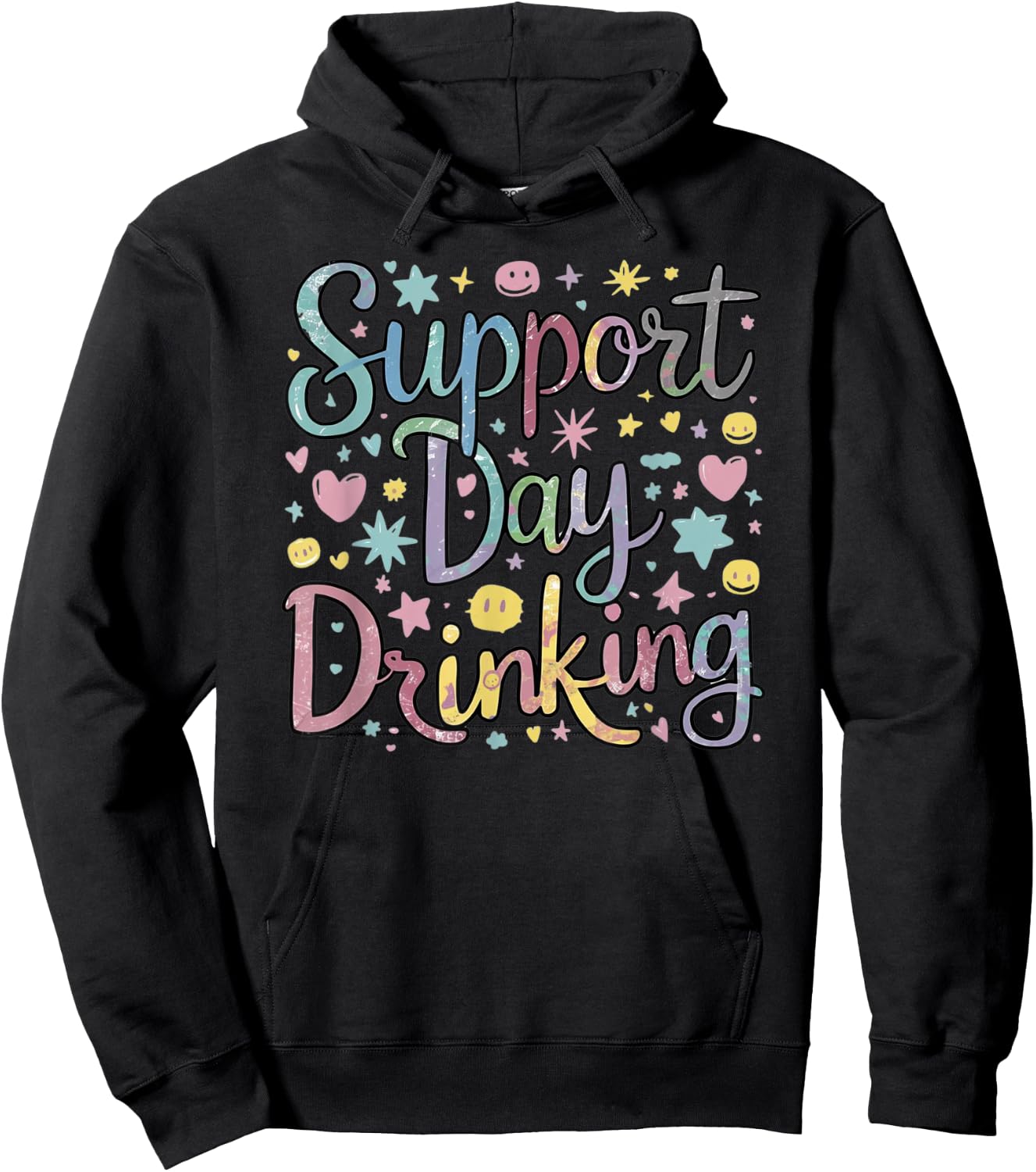 Support Day Drinking Vintage Retro Alcohol Pastel Vacation Hoodie - Hoodie | Black