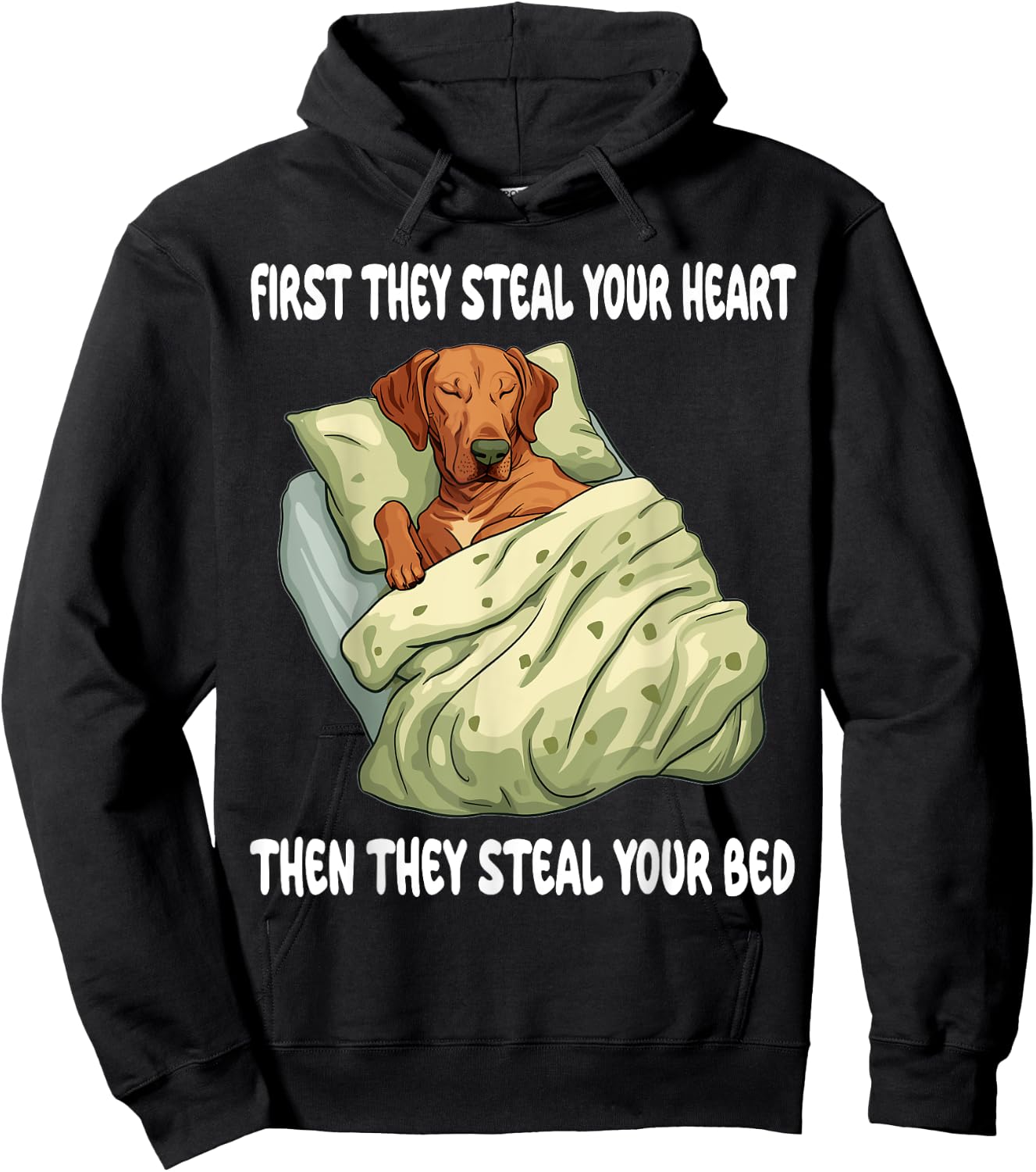 Rhodesian Ridgeback Sleeping Pajamas Nightgown Hoodie - Hoodie | Black