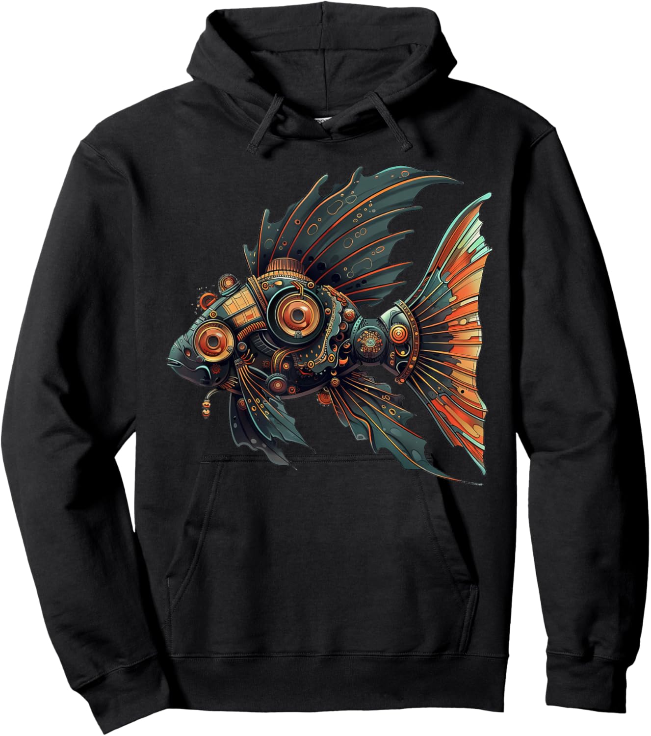 Oscar Fish Steampunk , Small, Black Hoodie - Hoodie | Black
