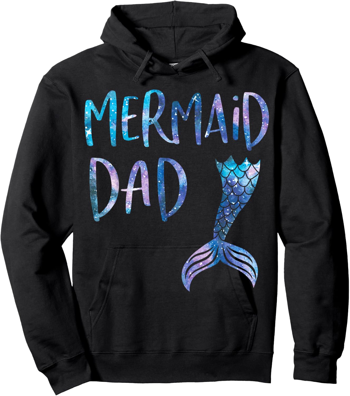 Mermaid Dad Tail Matching Mermaid Squad Birthday Party Hoodie - Hoodie | Black